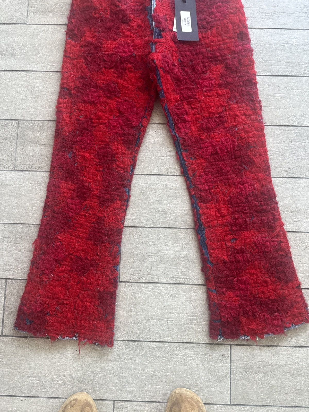 Earthling Earthling VIP Red Floral Distressed Denim – Size 36 Size US 36 / EU 52 - 10 Thumbnail