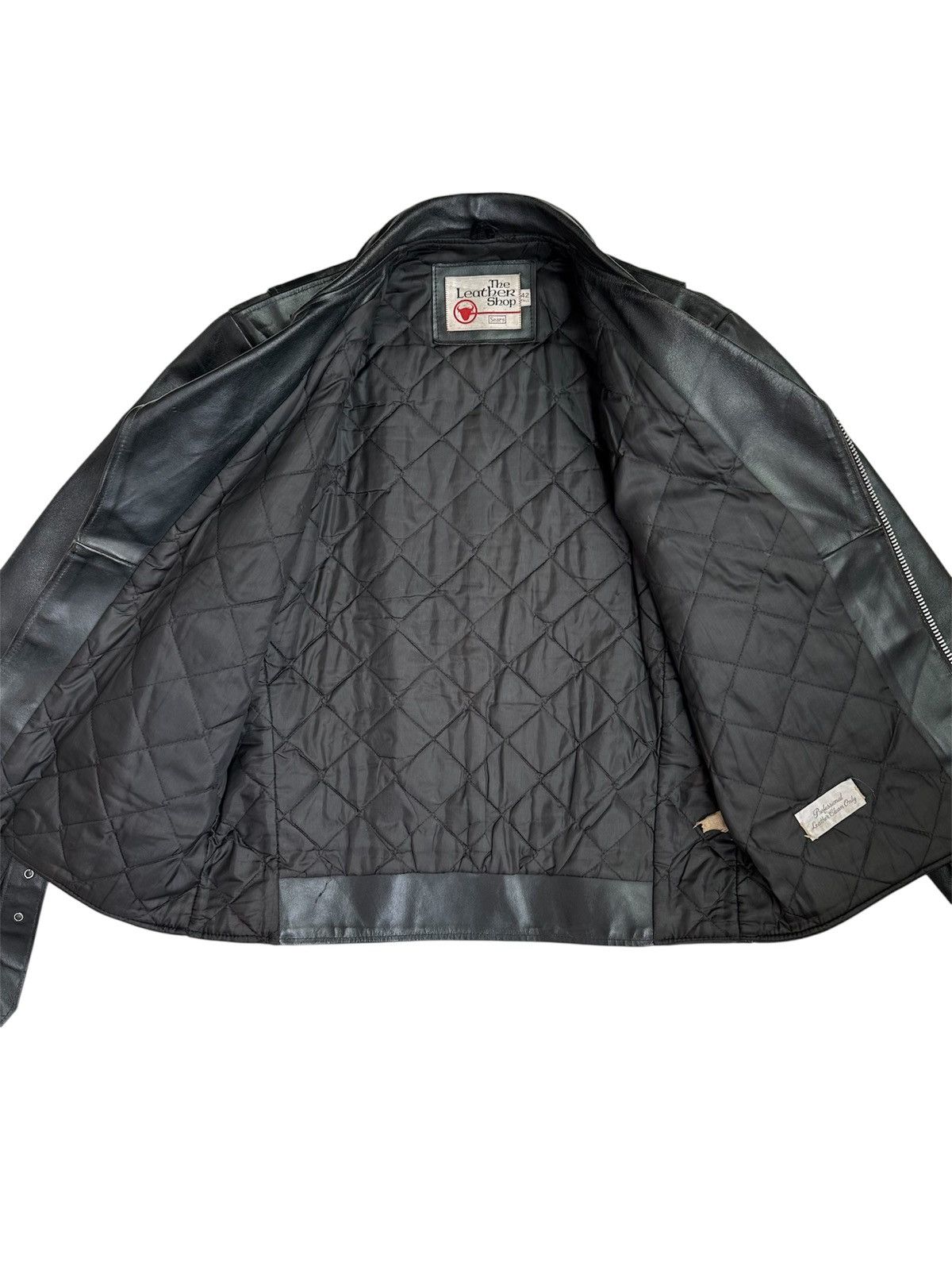 Sears Vintage 70s Sears Leather Biker Jacket Made in USA Size US L / EU 52-54 / 3 - 2 Thumbnail