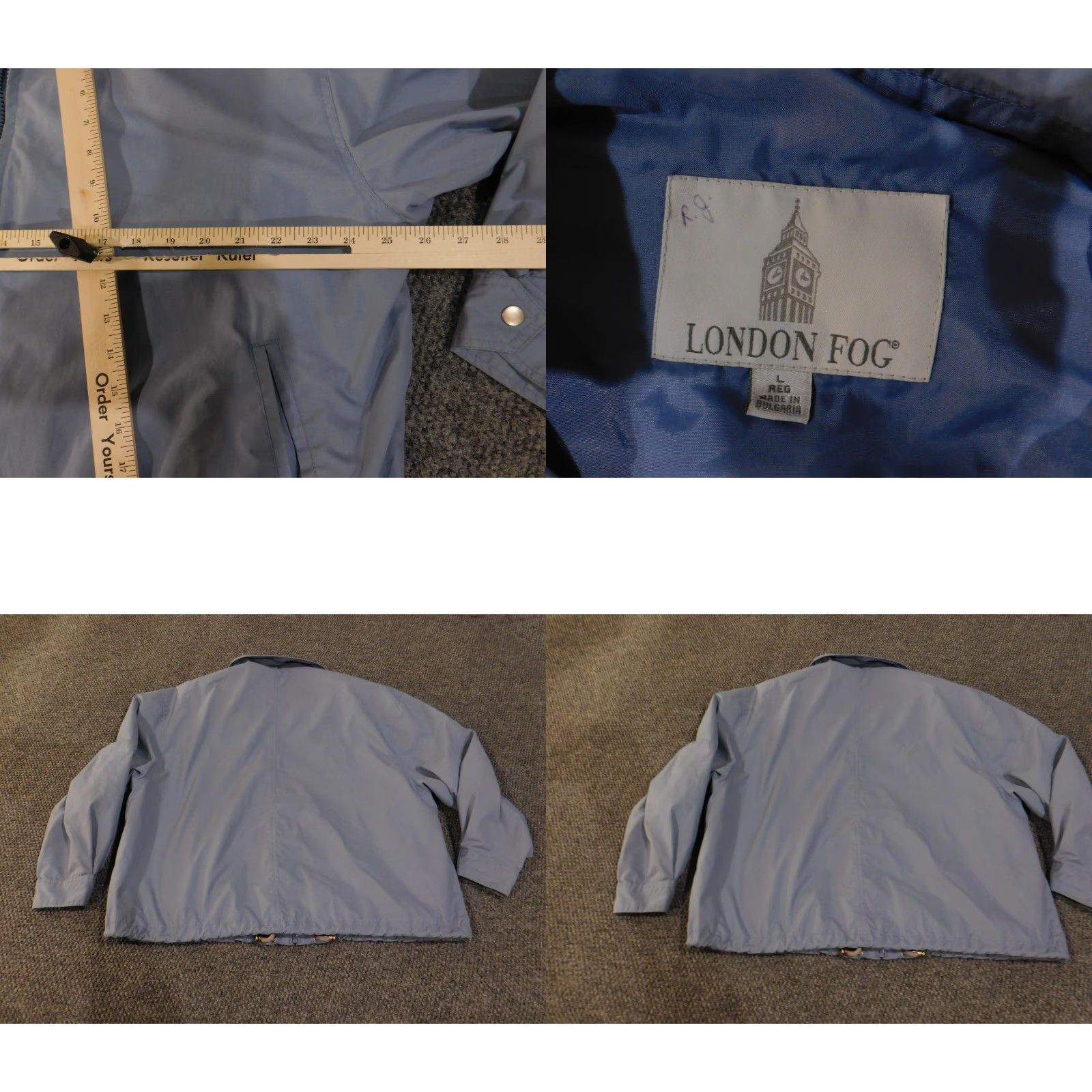 London Fog London Fog Jacket Mens L Blue Lightweight Full Zip Windbreaker Coat Size US L / EU 52-54 / 3 - 8 Thumbnail