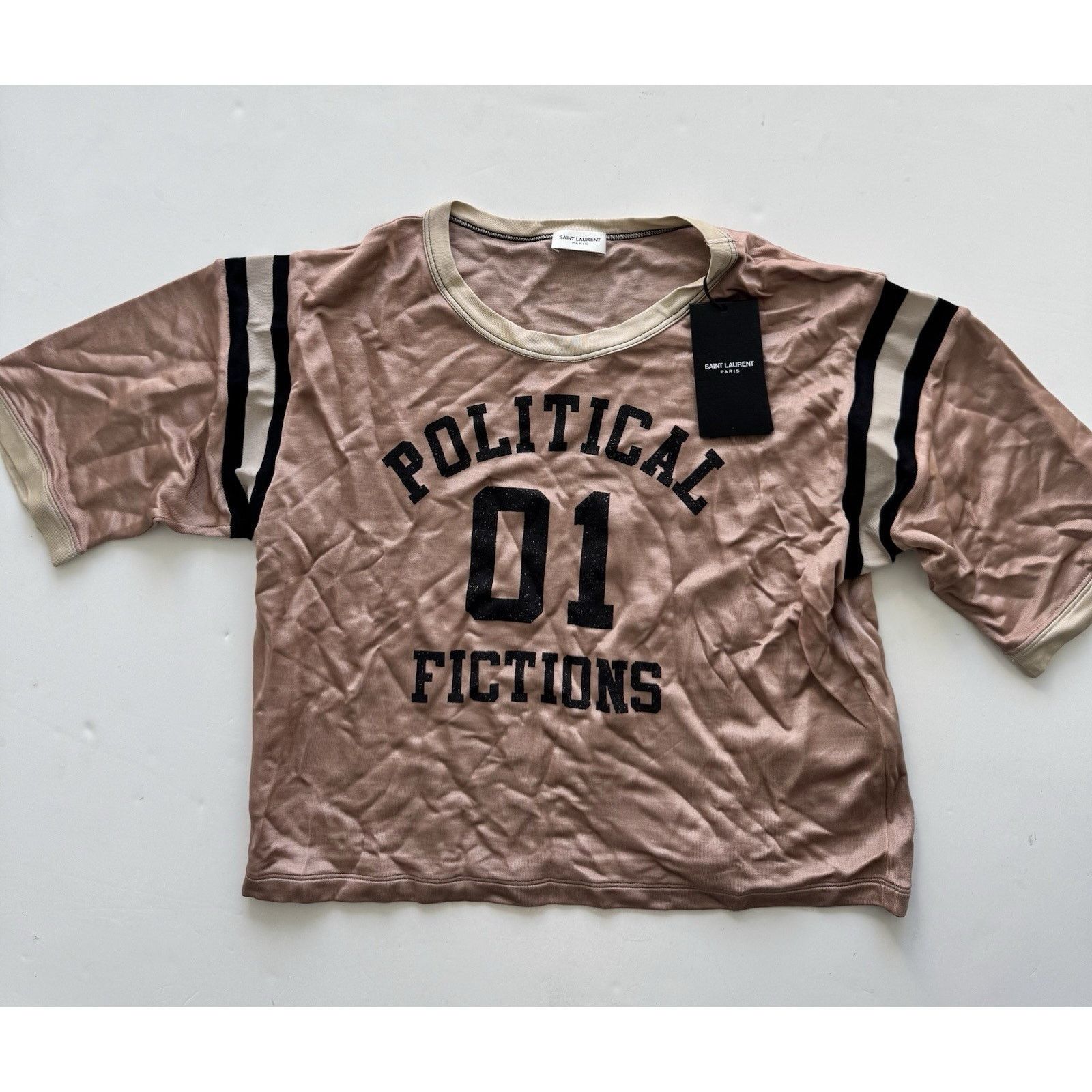 Saint Laurent Paris Saint Laurent Saint Political Fiction Cropped T-Shirt XL Size XL / US 12-14 / IT 48-50 - 1 Thumbnail