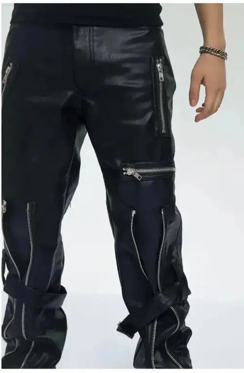 Other Pu Leather Pants with Zippers Belt Size US 30 / EU 46 - 4 Thumbnail