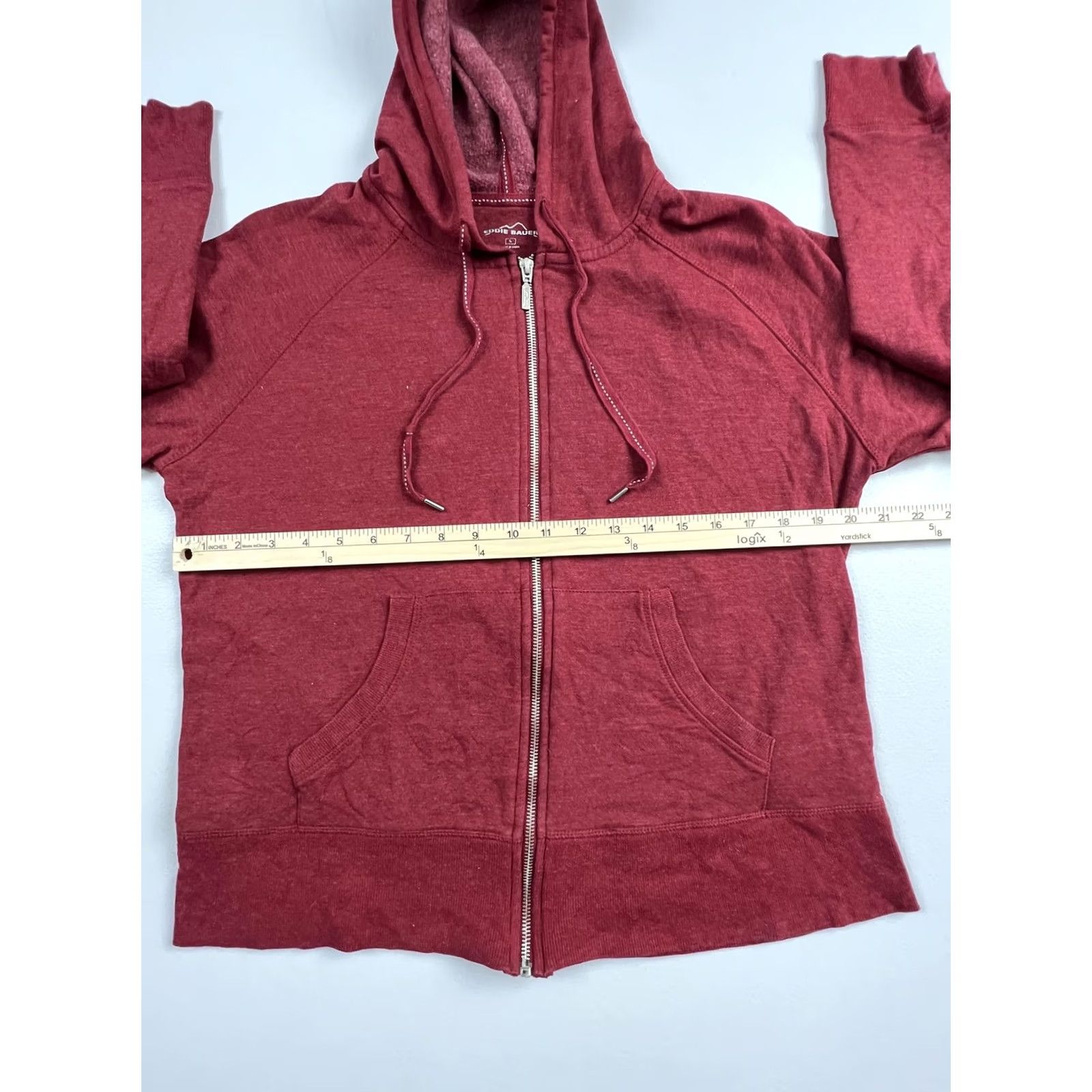 Eddie Bauer Eddie Bauer Hoodie Womens Large Red Full Zip Fleece Pockets Raglan Crew Neck Casual Fall Sweatshirt Size L / US 10 / IT 46 - 4 Thumbnail