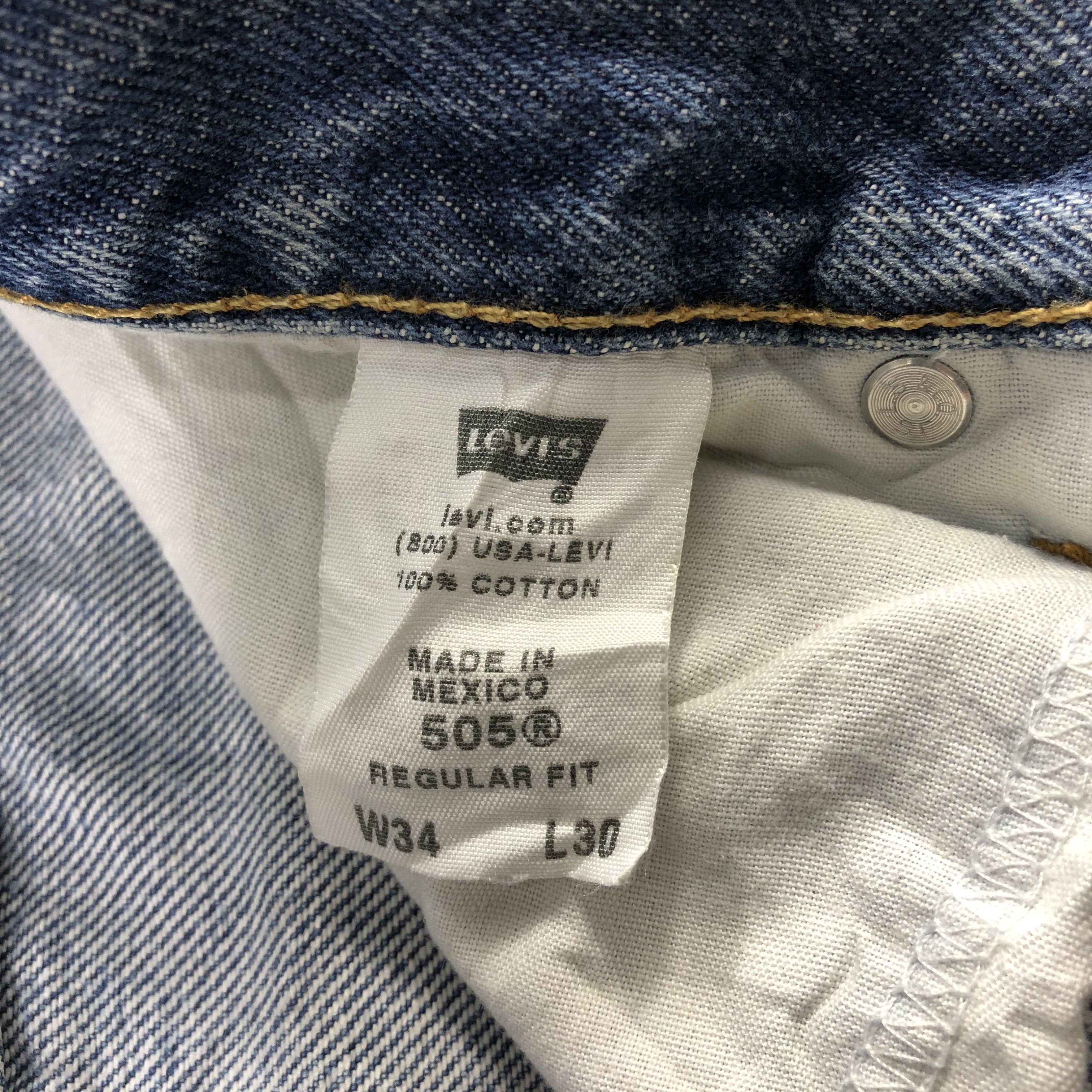 Levi's Vintage Blue Wash Levis 505 Jeans-J2069 Size US 34 / EU 50 - 12 Thumbnail