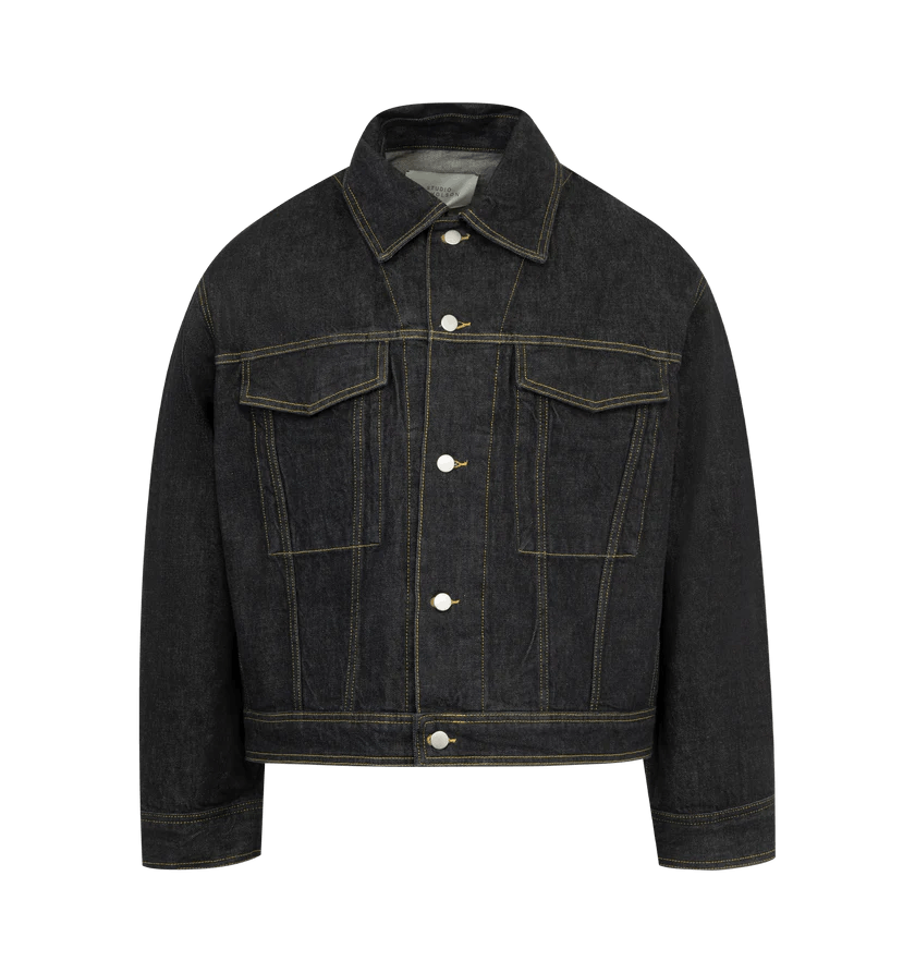 Studio Nicholson o1h1sh10525 Classic Denim Jacket in Black Size US XL / EU 56 / 4 - 1 Thumbnail