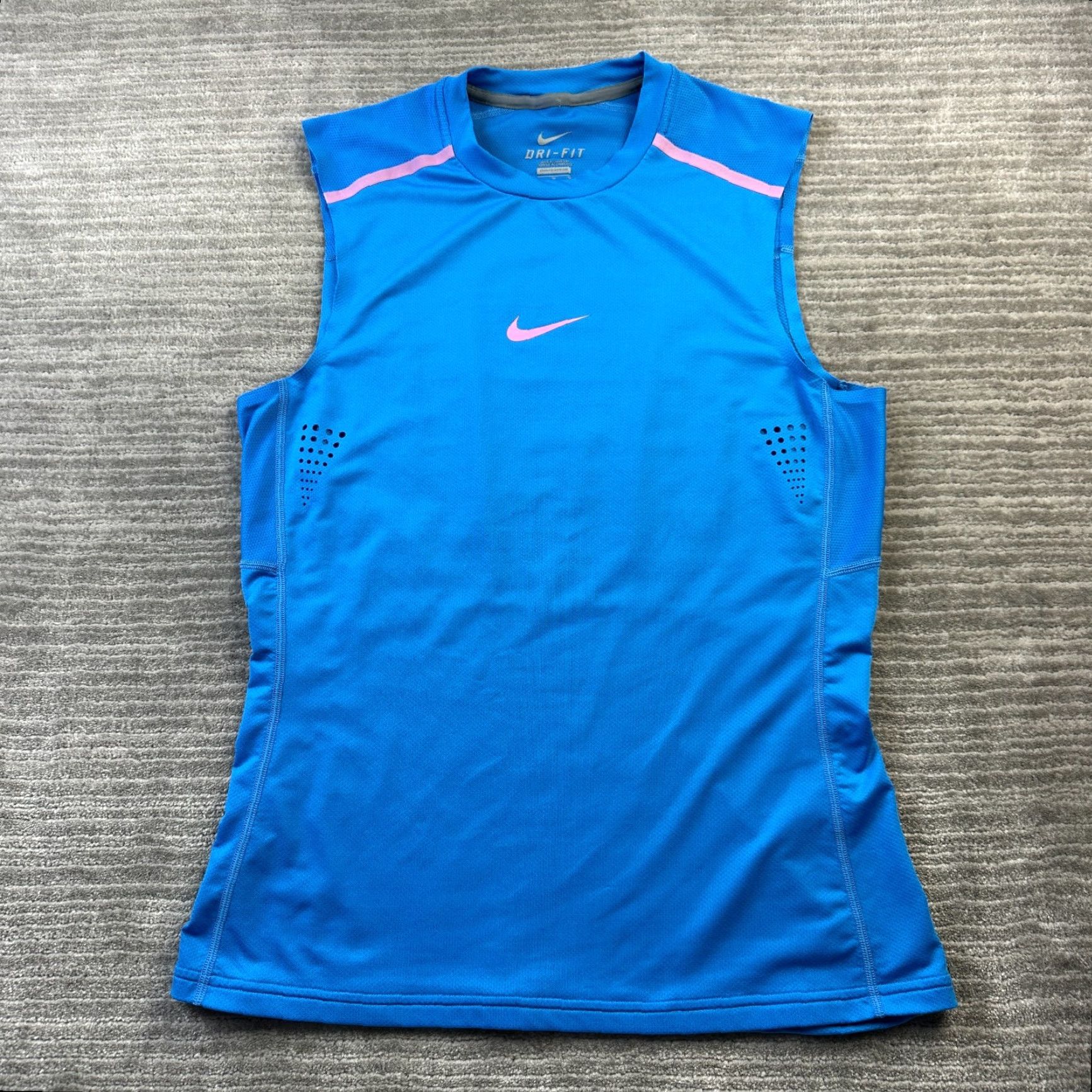 Nike Nike Rafa Shirt Mens M Blue Tank Top 2014 US Open NYC Nike Dri-Fit Size US M / EU 48-50 / 2 - 2 Thumbnail