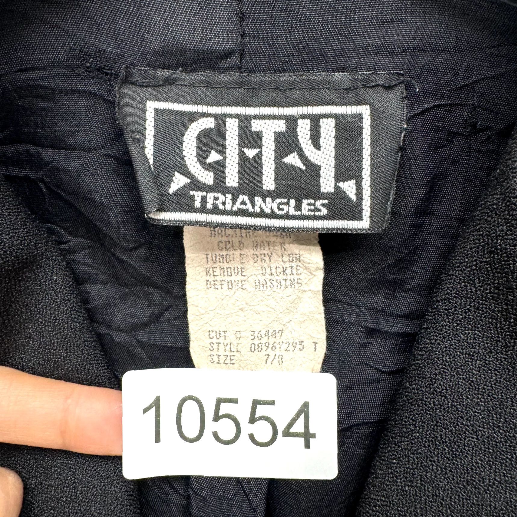 Vintage VINTAGE City Triangles Blazer Jacket Women 90s Y2K Black Button Up Unlined Corpcore Office 8 Medium Size M / US 6-8 / IT 42-44 - 6 Thumbnail