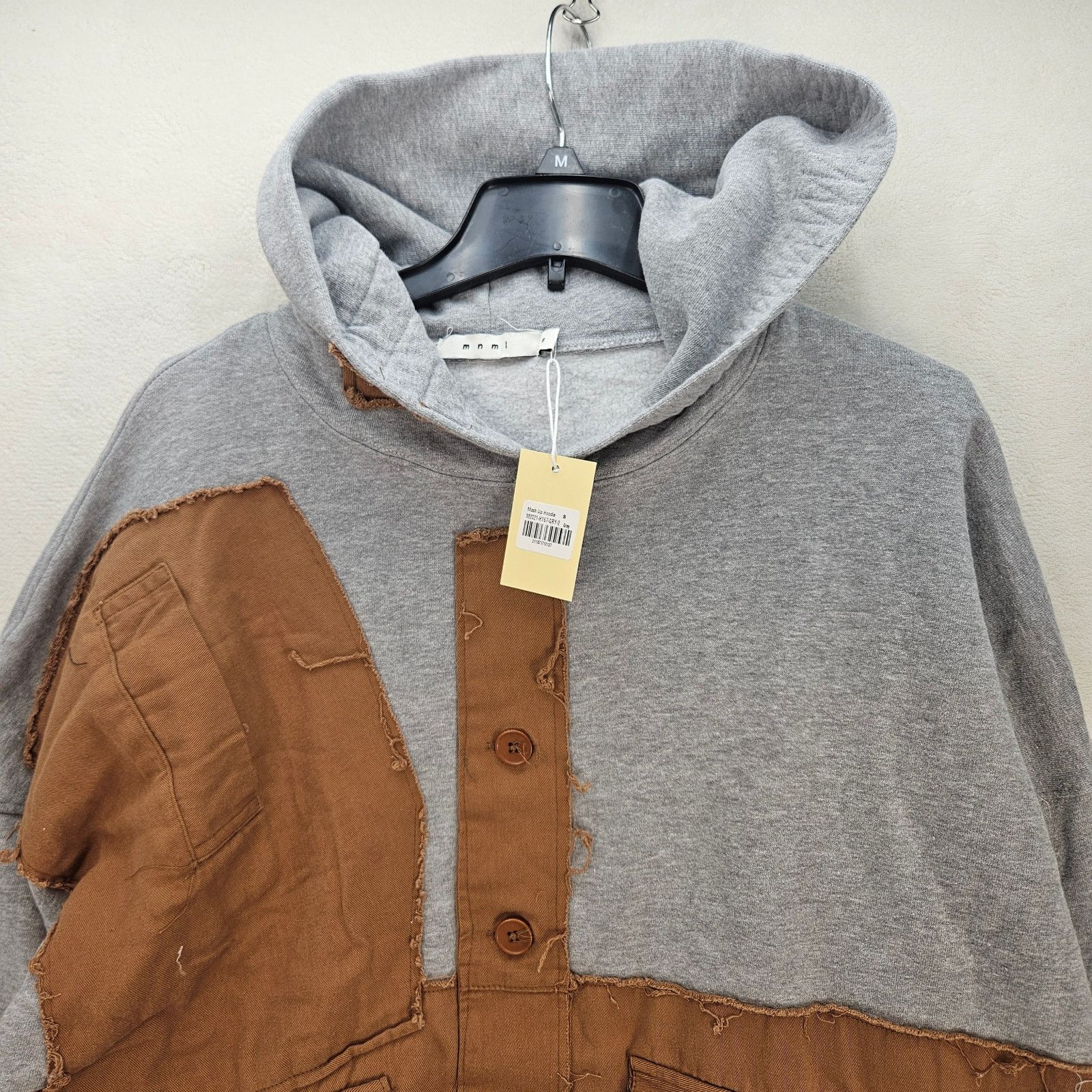 MNML MNML MEN'S SMALL GREY MASH UP UTILITY PULLOVER HOODIE NWT Size US S / EU 44-46 / 1 - 2 Thumbnail