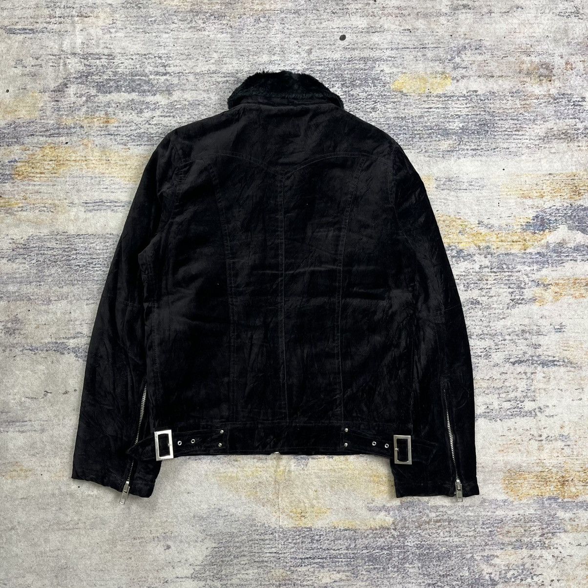 Le Grande Bleu (L.G.B.) Eight by gold label trim fur collar riders velour jacket Size US M / EU 48-50 / 2 - 3 Thumbnail