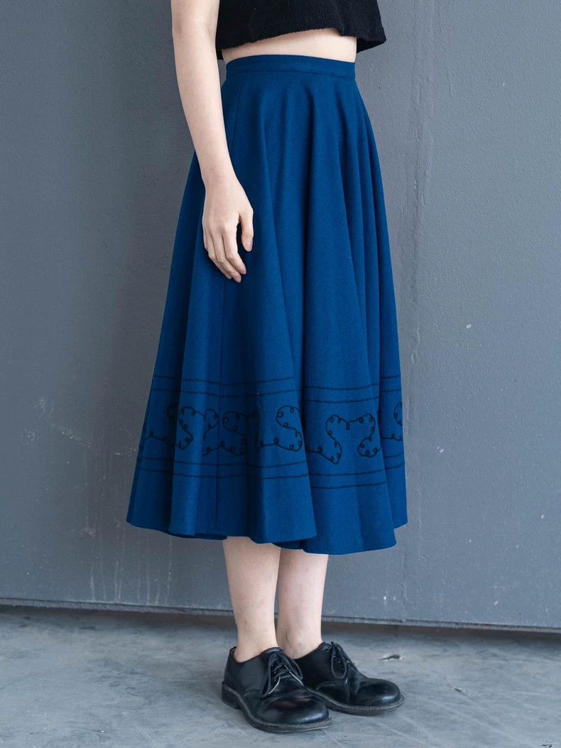 Kenzo KENZO Blue wool embroidered half dress Size 24" / US 00 / IT 34 - 5 Thumbnail