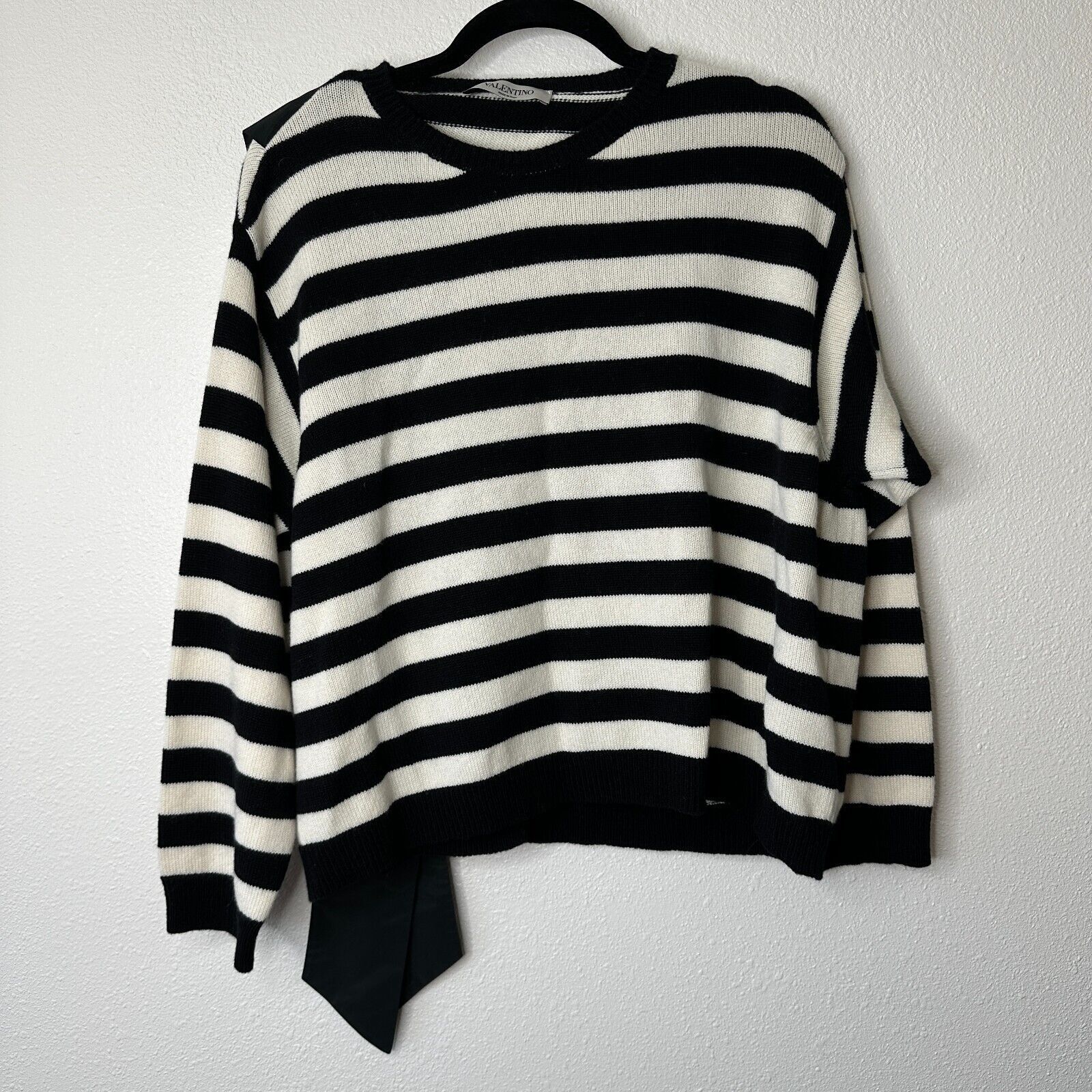 Valentino Valentino Horizontal Stripe Open Back Satin Shoulder Tie Top Size L / US 10 / IT 46 - 6 Thumbnail