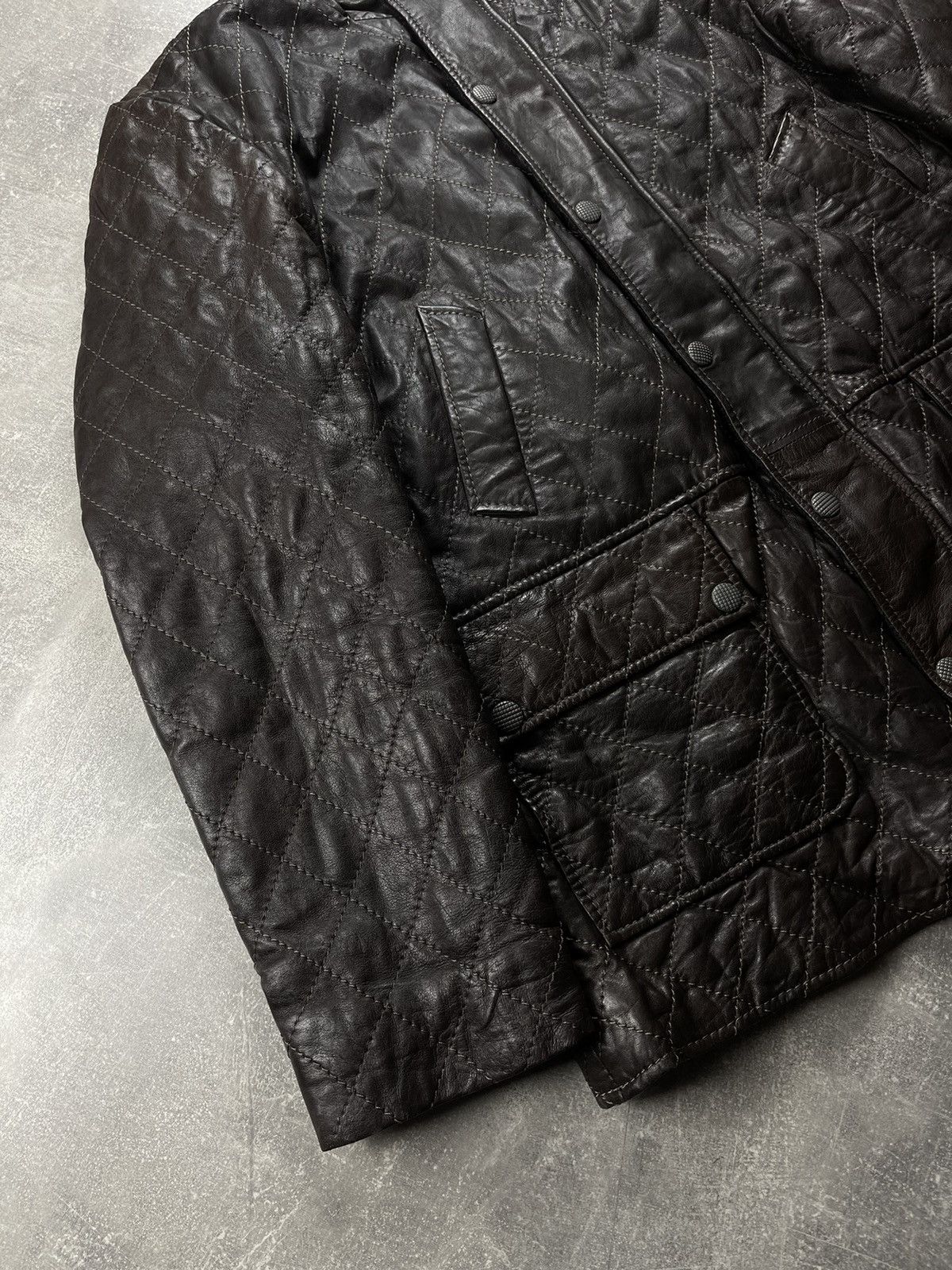 Genuine Leather Digel Quilted Genuine Dark Brown Leather Jacket Size 56 Size US XL / EU 56 / 4 - 3 Thumbnail