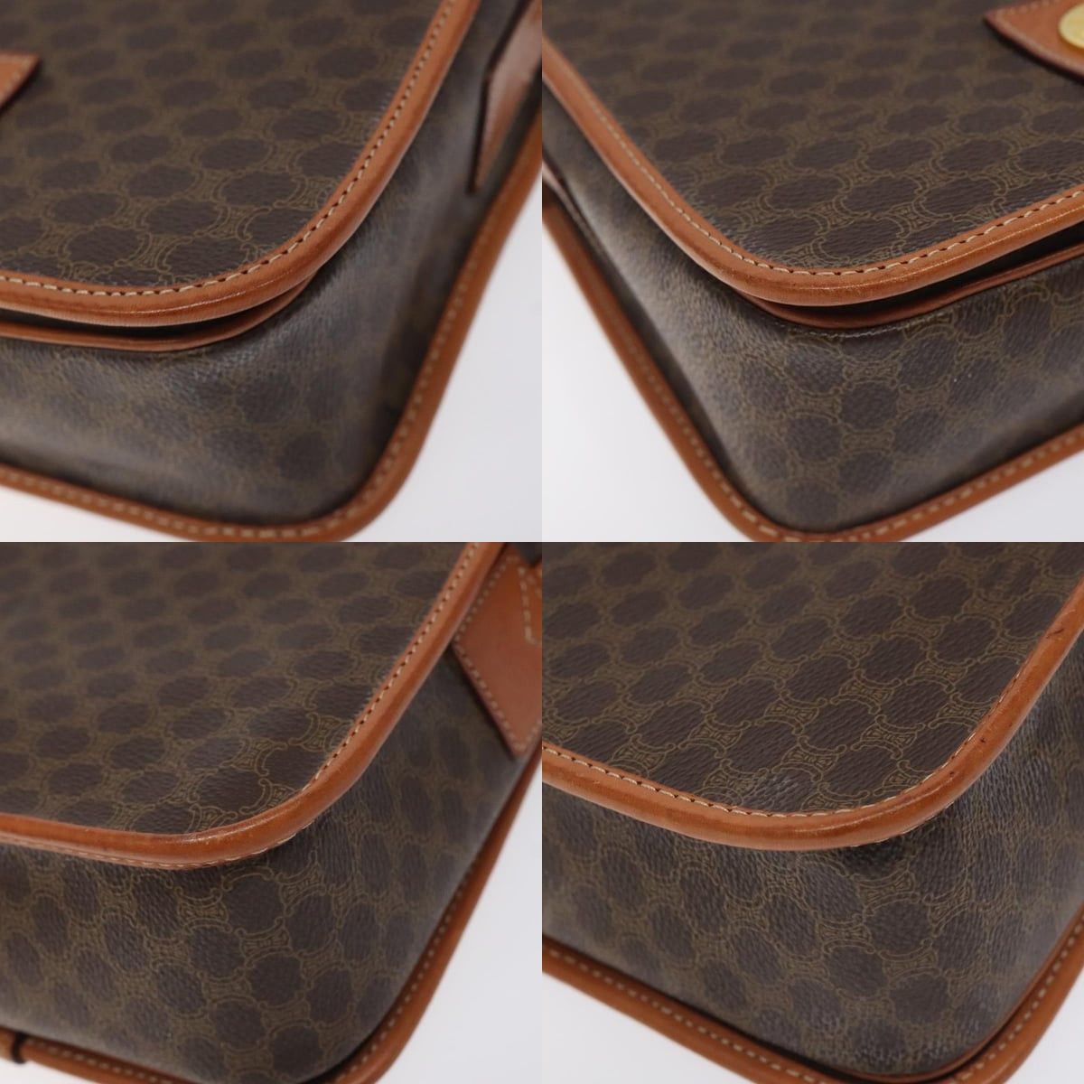 Celine CELINE Macadam Canvas Shoulder Bag Pvc Leather Brown Gold Size ONE SIZE - 10 Thumbnail