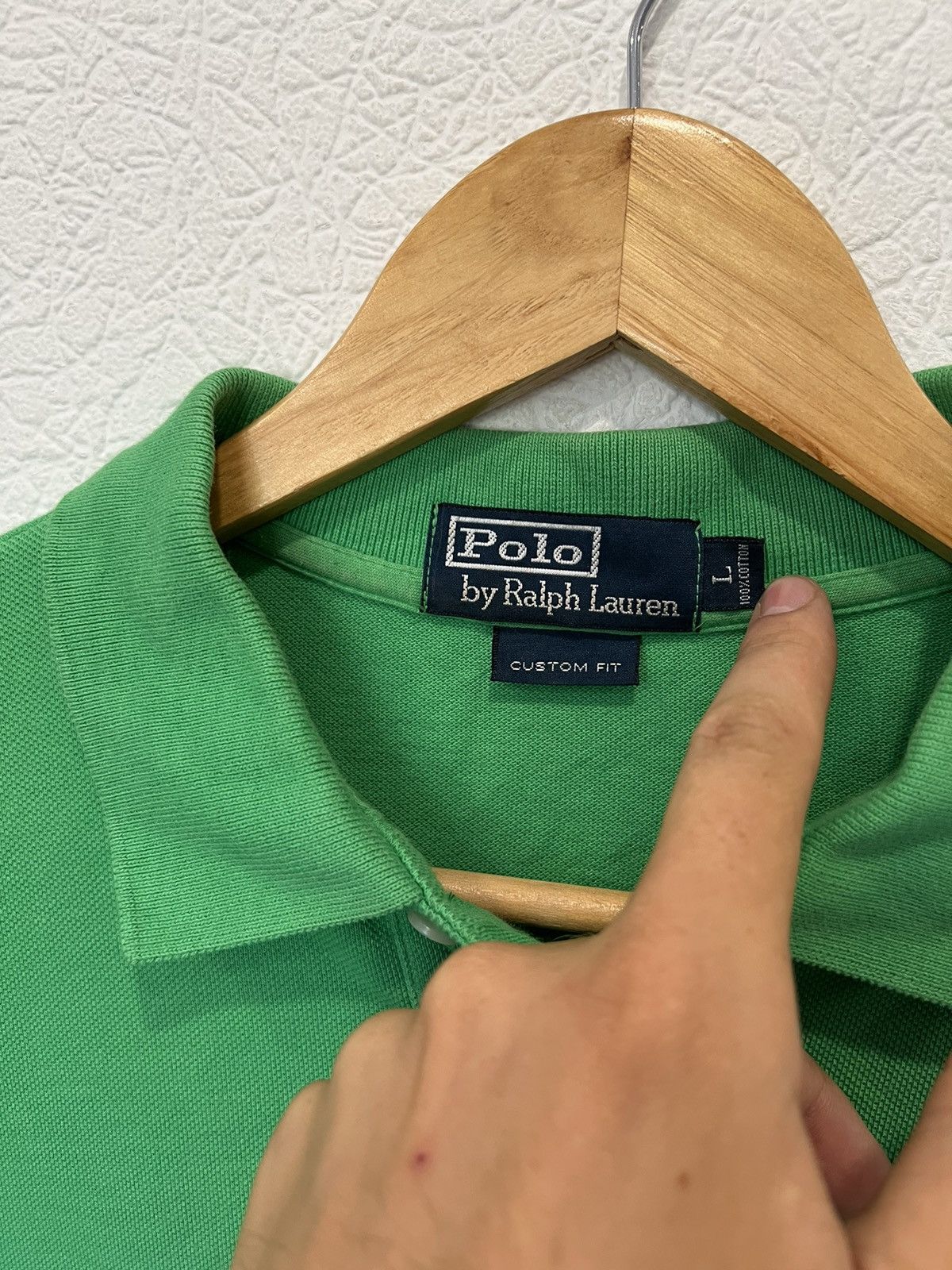 Vintage Vintage Polo Ralph Lauren Green Polo Shirt Tee Size US L / EU 52-54 / 3 - 3 Thumbnail
