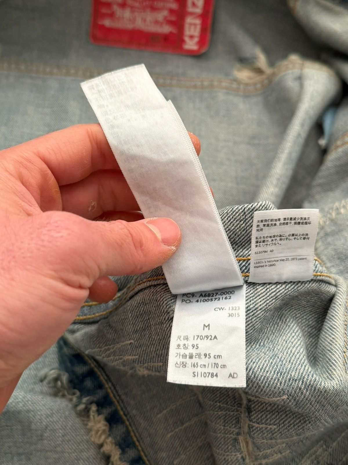 Kenzo × Levi's Kenzo Type II 2 Distressed Destroyed Denim Jacket Size US M / EU 48-50 / 2 - 19 Thumbnail