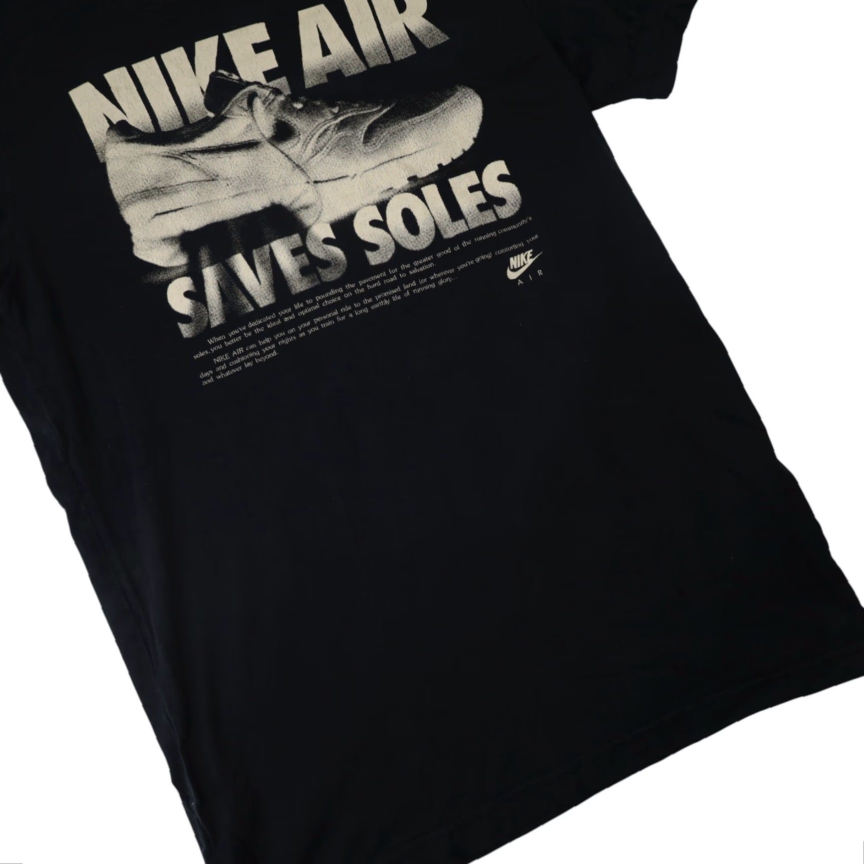 Nike VINTAGE Nike Air Saves Soles Graphic T Shirt Mens Small Black Size US S / EU 44-46 / 1 - 3 Thumbnail