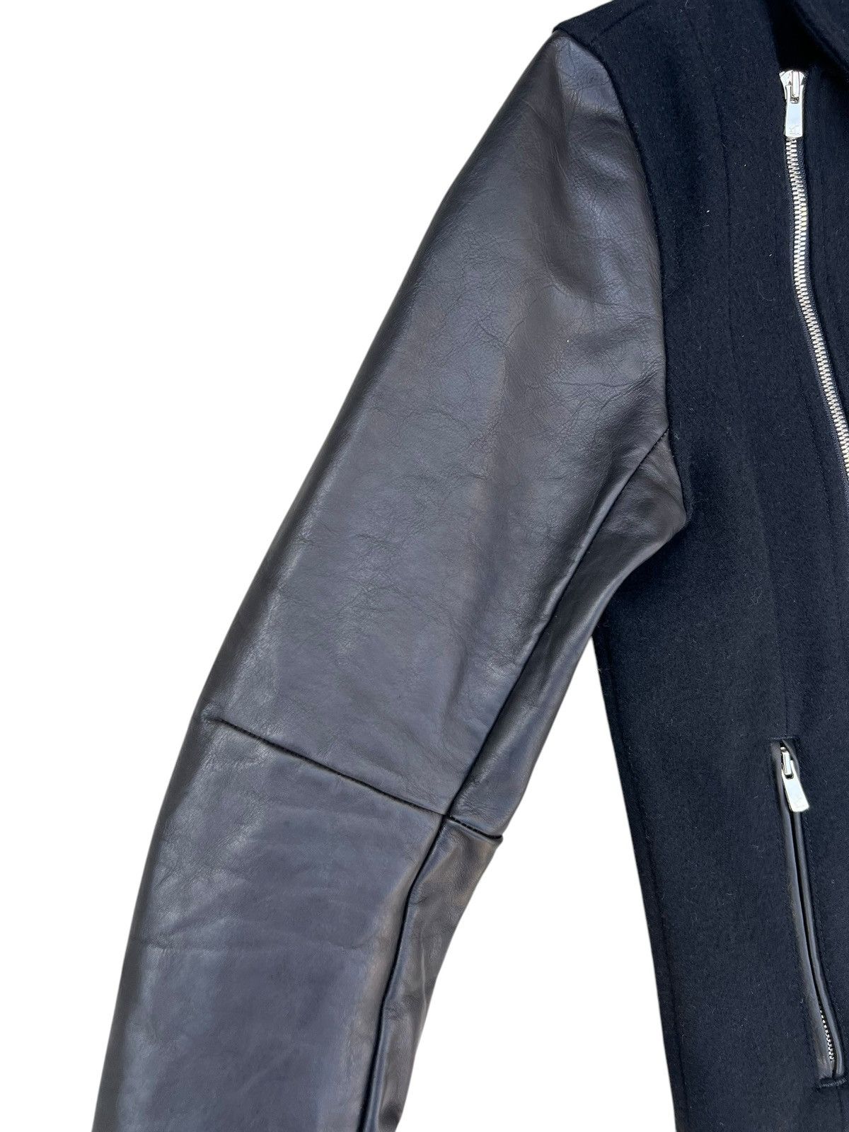 Leather STUDIOUS Japan Asymmetrical Wool Cowhide Leather Jacket Size US S / EU 44-46 / 1 - 6 Thumbnail