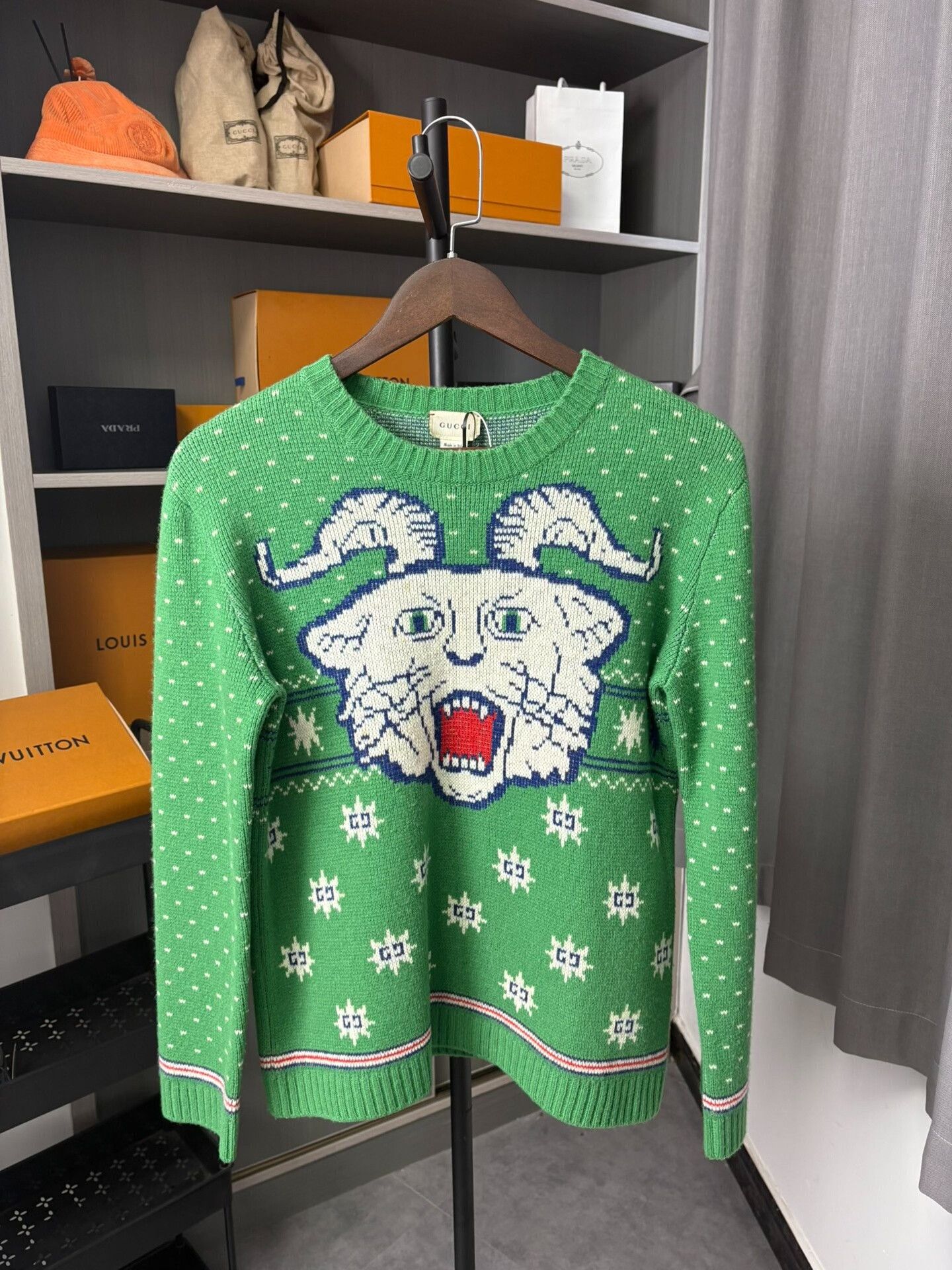 Gucci Gucci Knit Wool Green Sweater 10 Men Size US XS / EU 42 / 0 - 1 Thumbnail