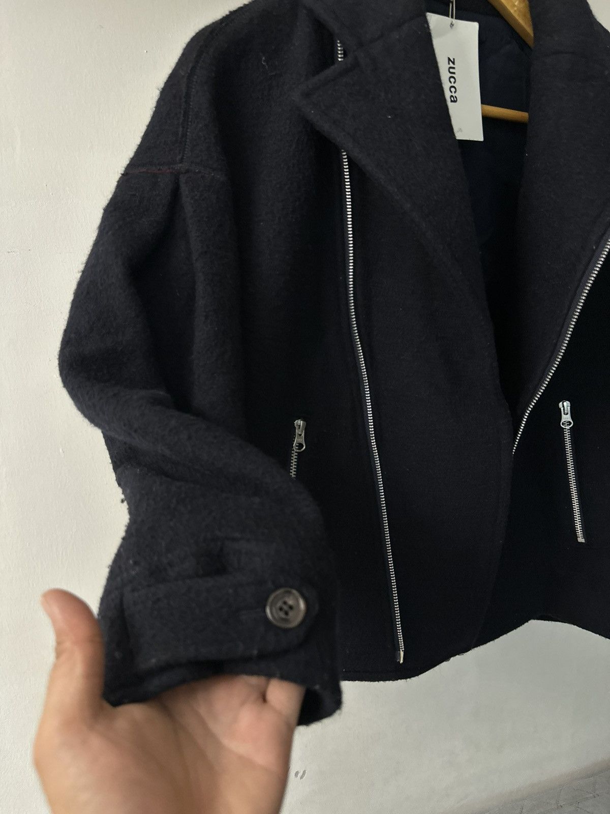 CABANE de ZUCCa × Issey Miyake AW21 Zucca Double Collar Zipper Wool Jacket Size US M / EU 48-50 / 2 - 8 Thumbnail