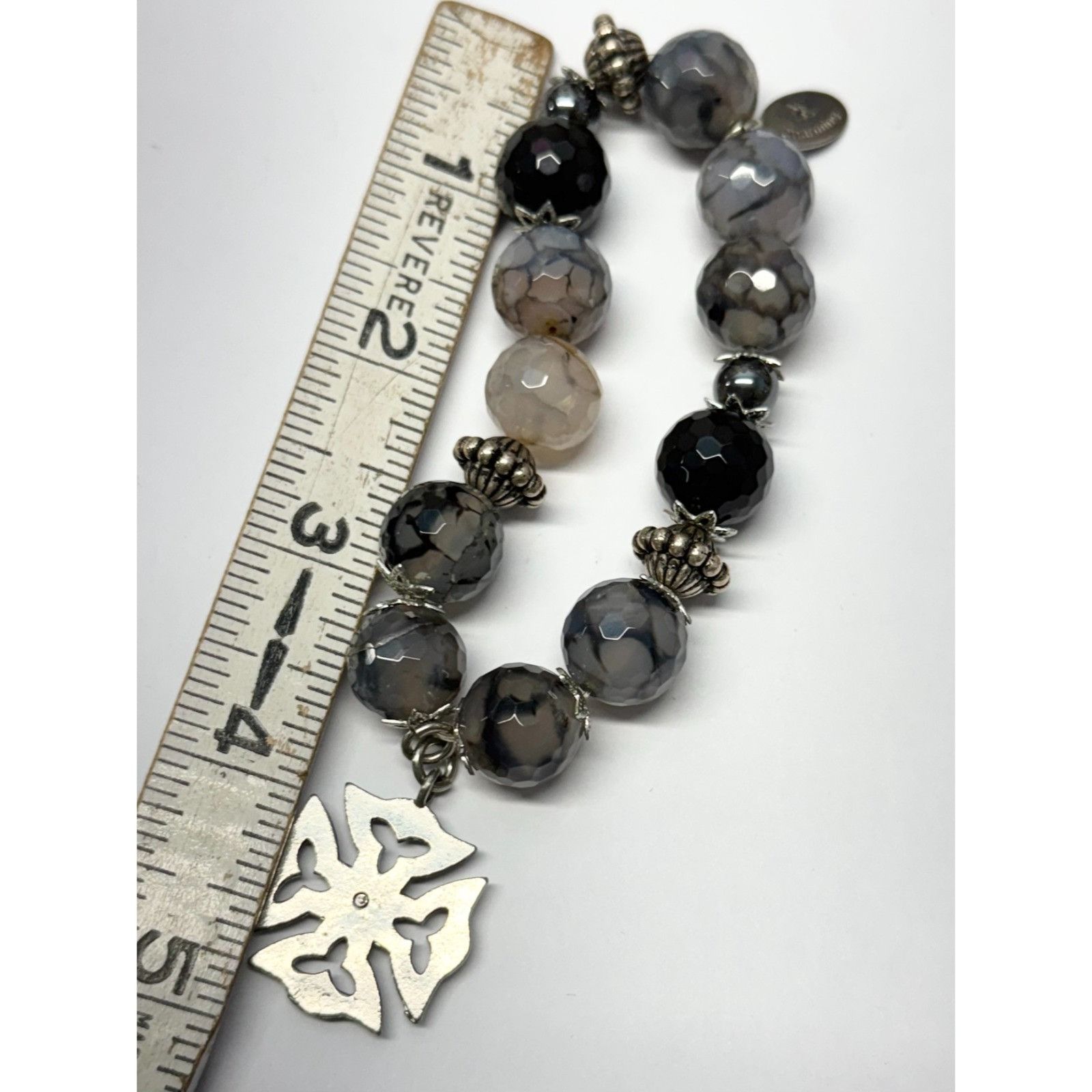 Vintage Vintage semi precious stone Maltese cross charm bracelet Size ONE SIZE - 5 Thumbnail
