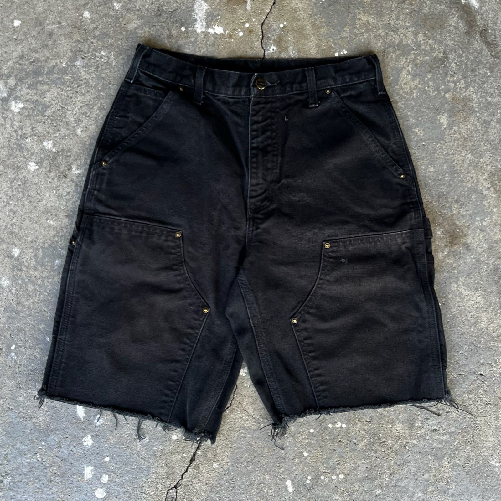 Carhartt black double knee work wear carpenter shorts