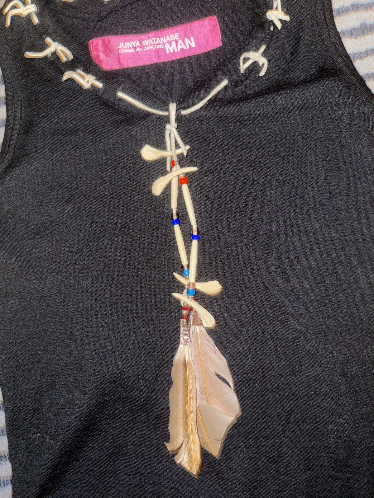 Junya Watanabe 03 pink tribal necklace wool tank Size S / US 4 / IT 40 - 3 Thumbnail