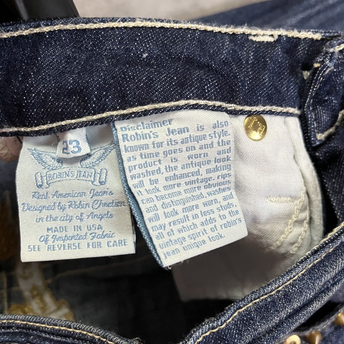 Robins Jeans 2000s Robin’s Jean - Punk Studded Gold Wing y2k Skinny Denim Size US 26 / EU 42 - 7 Thumbnail
