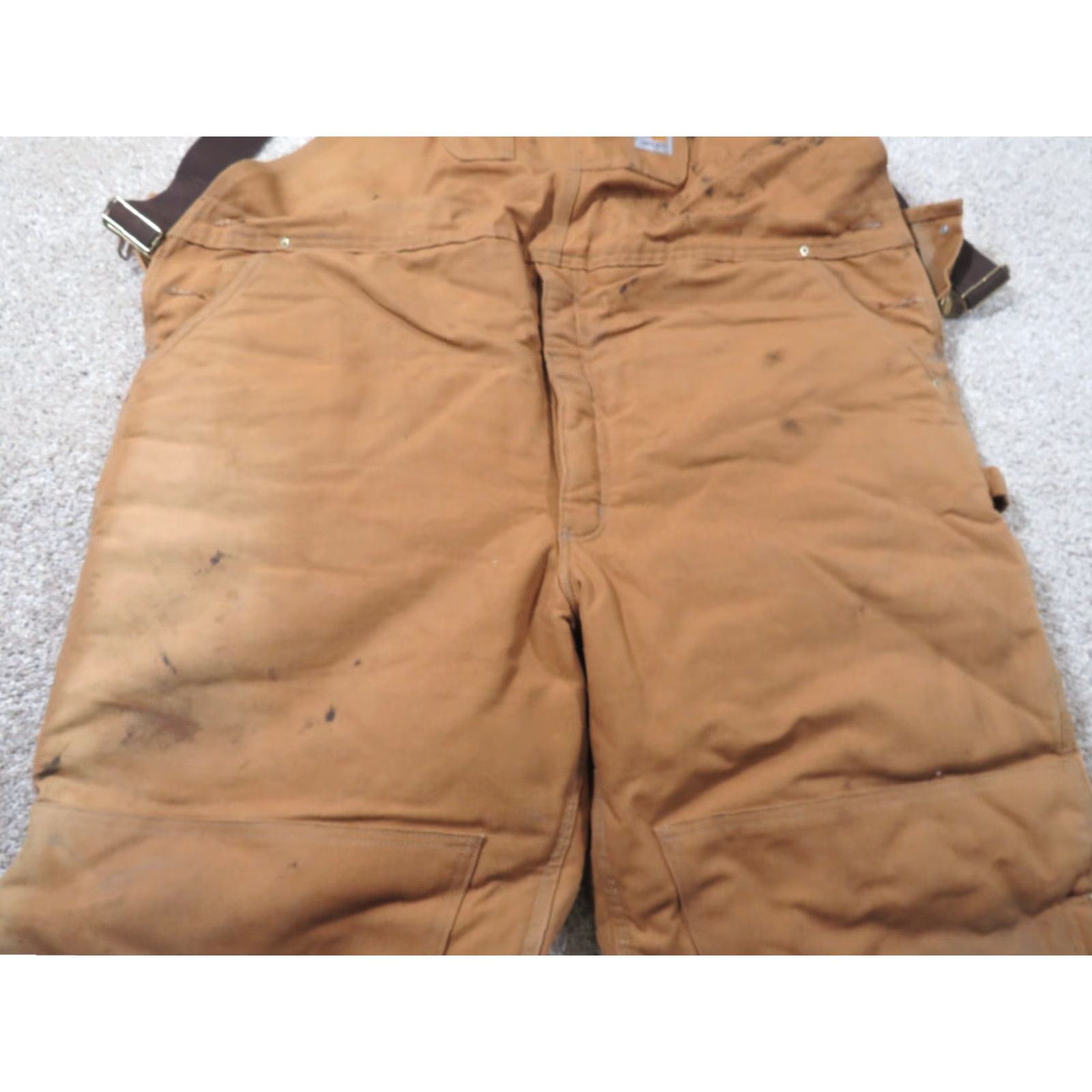 Carhartt VINTAGE Carhartt Overalls Bib Canvas Duck Quilted Insulated 50X30 Brown Logo 5-Pocket Workwear Mens Size US 34 / EU 50 - 3 Thumbnail