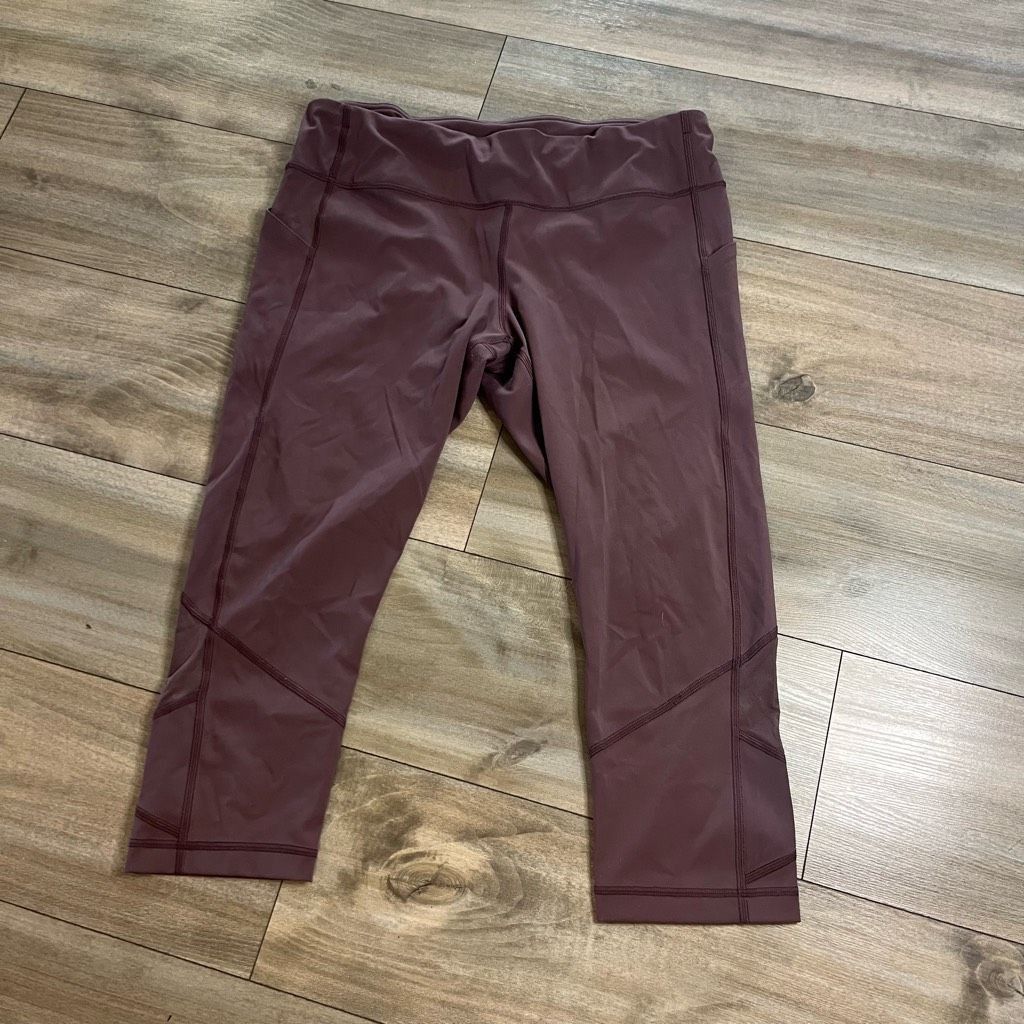Lululemon Lululemon Brown Cropped Athletic Leggings Women 14 Size 36" / US 14 / IT 50 - 2 Thumbnail