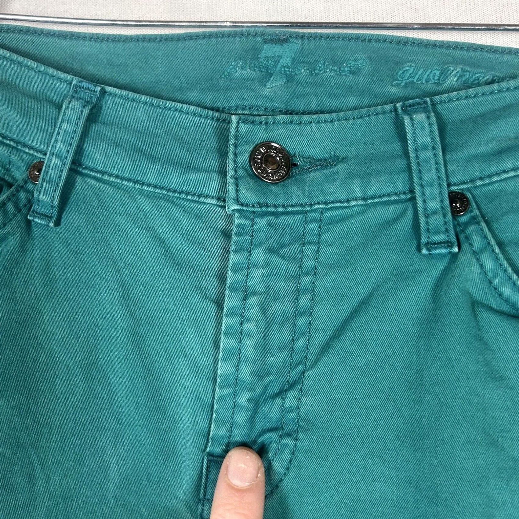 7 For All Mankind 7 For All Mankind Jeans Womens 28 Green Slim Fit 5-Pocket Design Pockets Denim Straight Leg Vintage No N/A Size 28" / US 6 / IT 42 - 3 Thumbnail