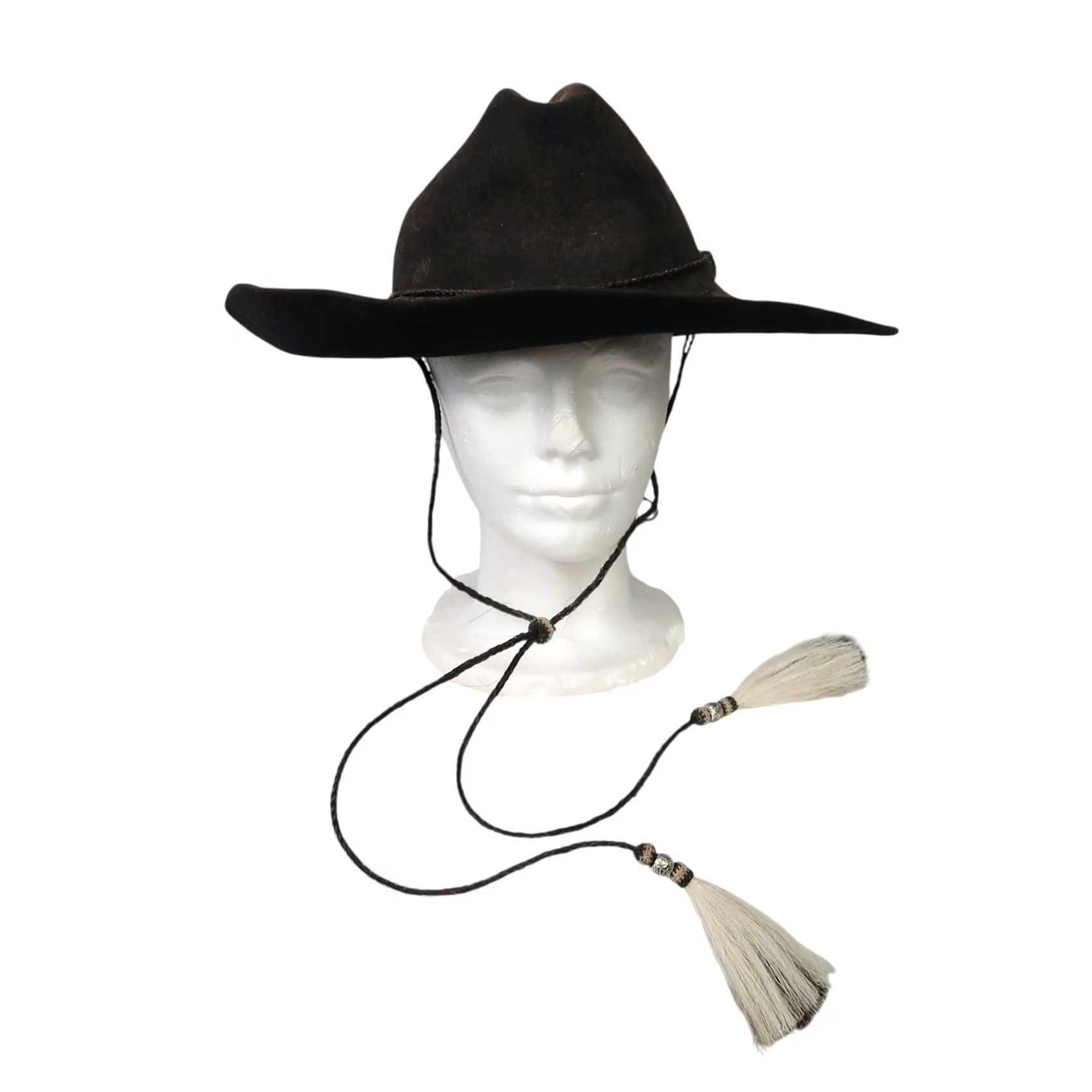 FELT VINTAGE Resistol Long Oval 4X Beaver Felt Wool Black Western Cowboy Hat Men's 7 Mens Size ONE SIZE - 6 Thumbnail