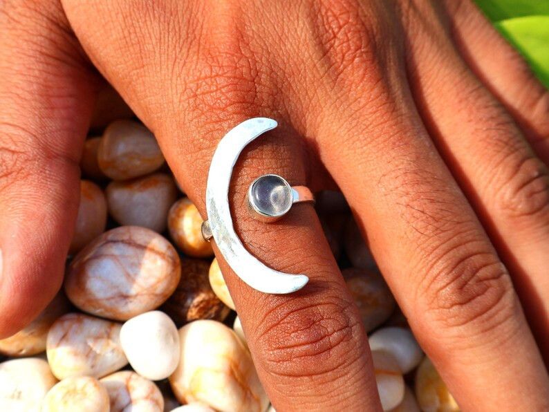 Handmade Crystal Quartz Ring, 925 Silver Ring, Handmade Open Jewelry, Size ONE SIZE - 7 Thumbnail