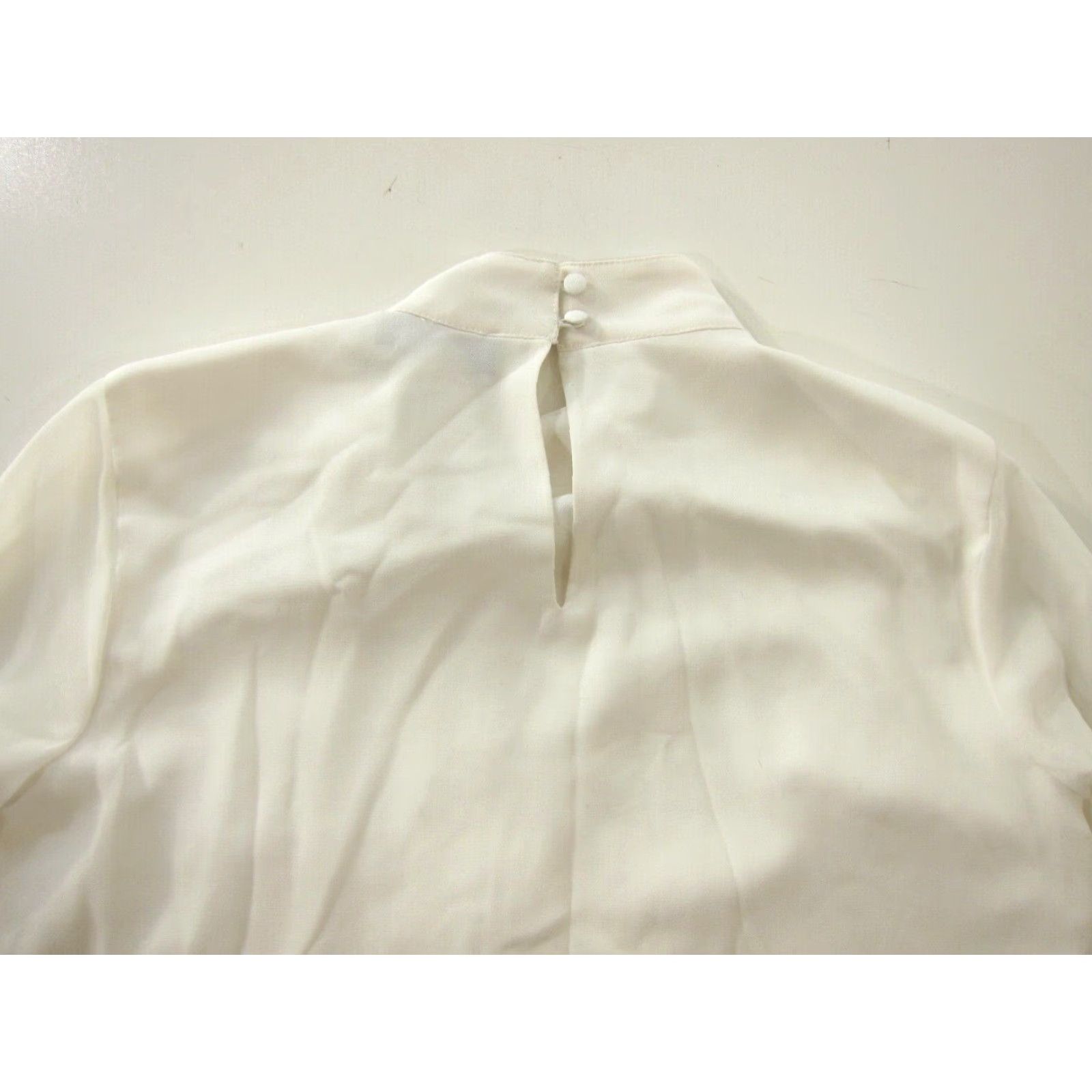 Karl Lagerfeld Karl Lagerfeld Paris White Lace Long Sleeve Blouse Small Mock Neck Button Shirt Womens Size S / US 4 / IT 40 - 4 Thumbnail