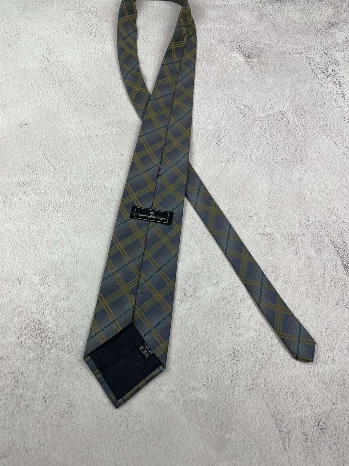 Ermenegildo Zegna × Vintage Emenegildo Zegna Mens Tie 100% Silk Size ONE SIZE - 3 Thumbnail
