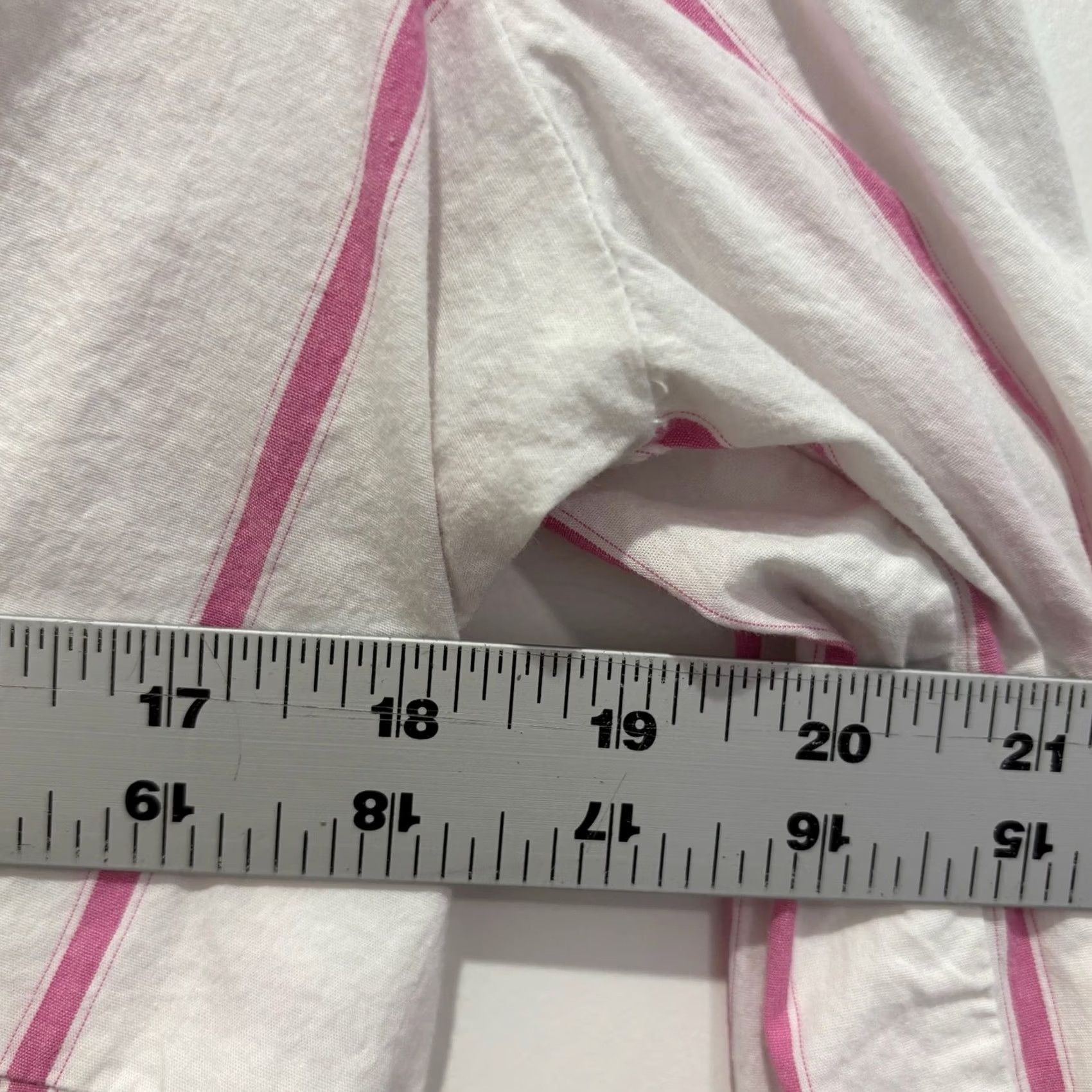 Anne Klein AK Anne Klein Womens White Pink Striped Button Down Shirt Size 10 Size L / US 10 / IT 46 - 5 Thumbnail