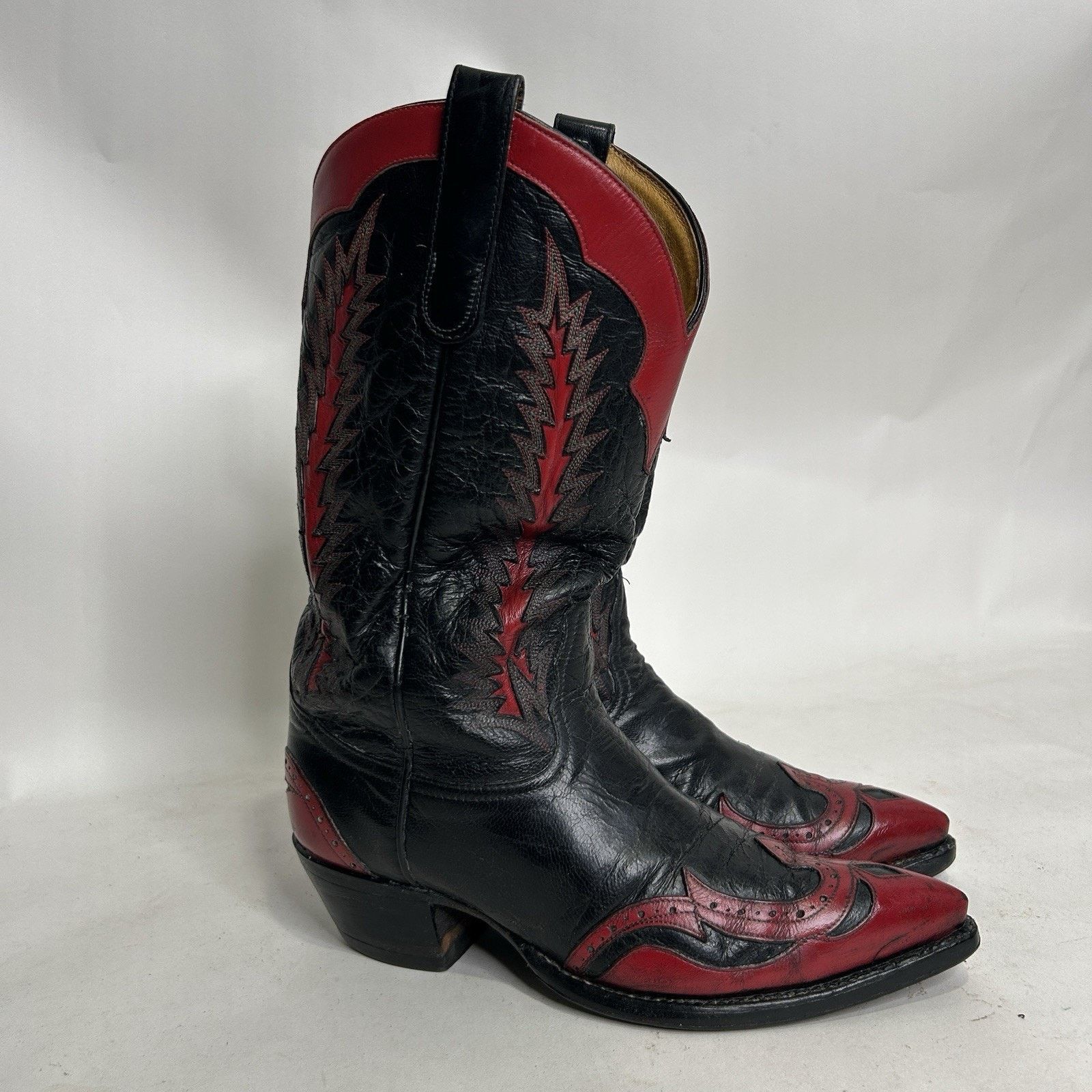 Tony Lama Tony Lama Classic 3866 Firewalker Cowboy Boots “Black Red” Size US 8 / EU 41 - 4 Thumbnail