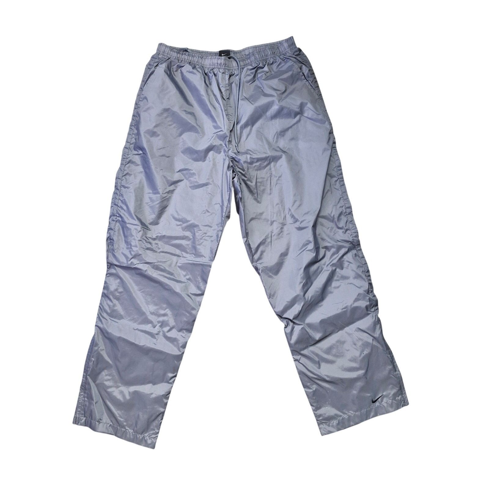 Nike Nike Windbreaker Track Pants XL Gray 90s Zip Parachute Size US 34 / EU 50 - 1 Thumbnail
