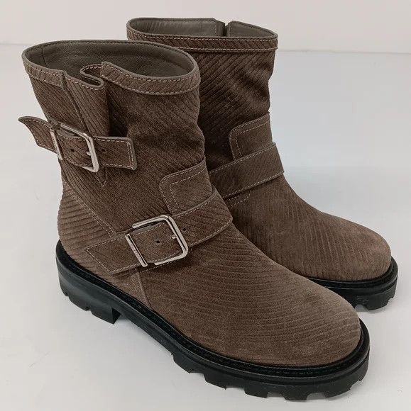 Jimmy Choo Jimmy Choo Youth II Corduroy Clay Suede Moto Boots - EU36.5 Size US 6.5 / IT 36.5 - 3 Thumbnail