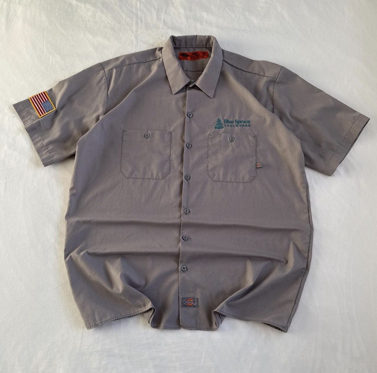 Dickies Vintage Dickies Button Up Short Sleeve Shirt Grey XL Size US XL / EU 56 / 4 - 1 Thumbnail