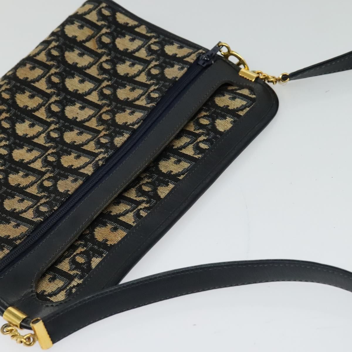 Dior DIOR Trotter Canvas Shoulder Bag Navy Gold Size ONE SIZE - 6 Thumbnail