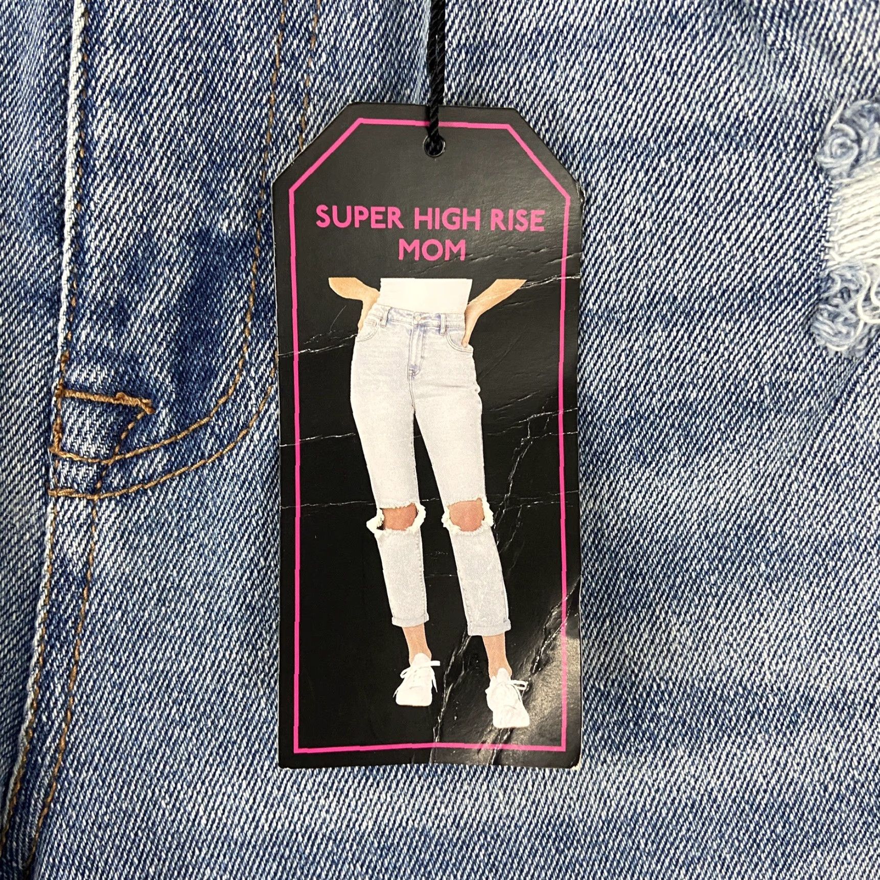 Vintage No Boundaries Jeans Women’s 5 Blue Mom Super High Rise NEW Size ONE SIZE - 7 Thumbnail