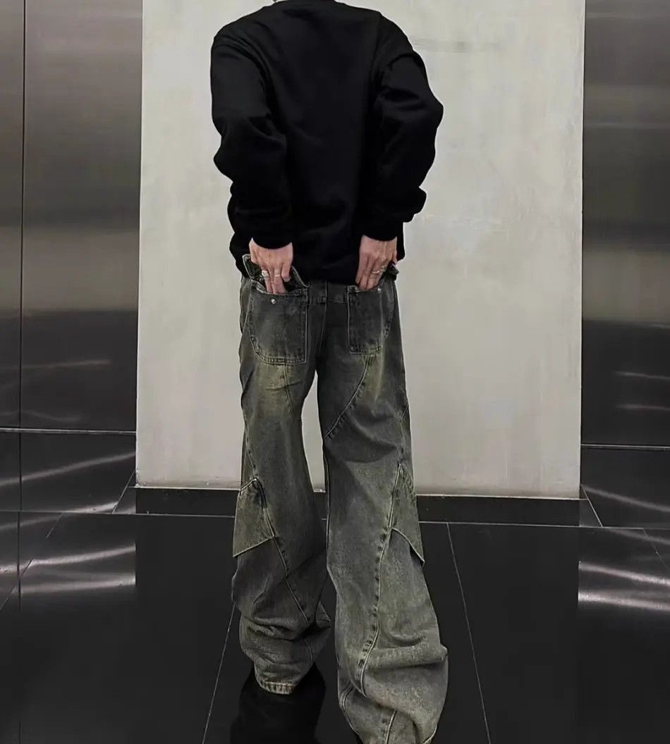 Japanese Brand Retro patchwork micro flared jeans Size US 32 / EU 48 - 4 Thumbnail
