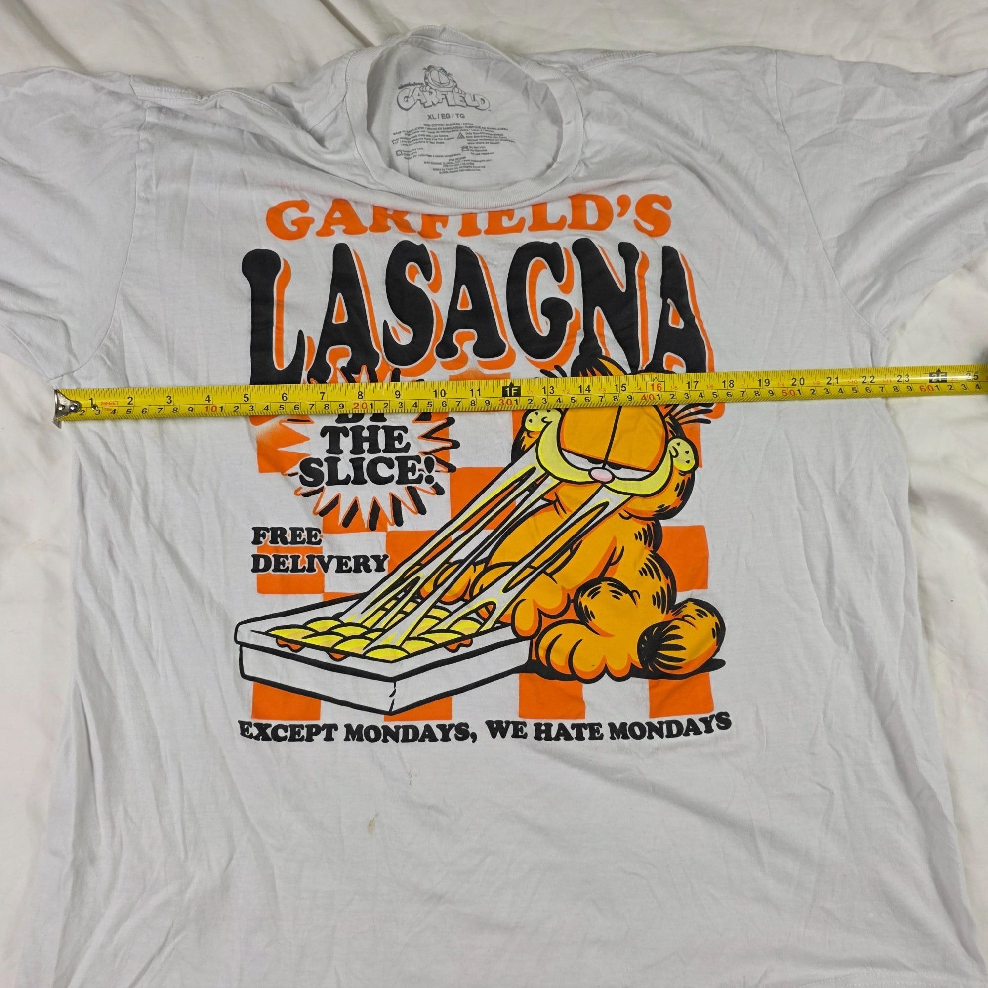 Other Garfield Lasagna Graphic Tee Mens XL White Shirt Cartoon Com Size US XL / EU 56 / 4 - 6 Thumbnail