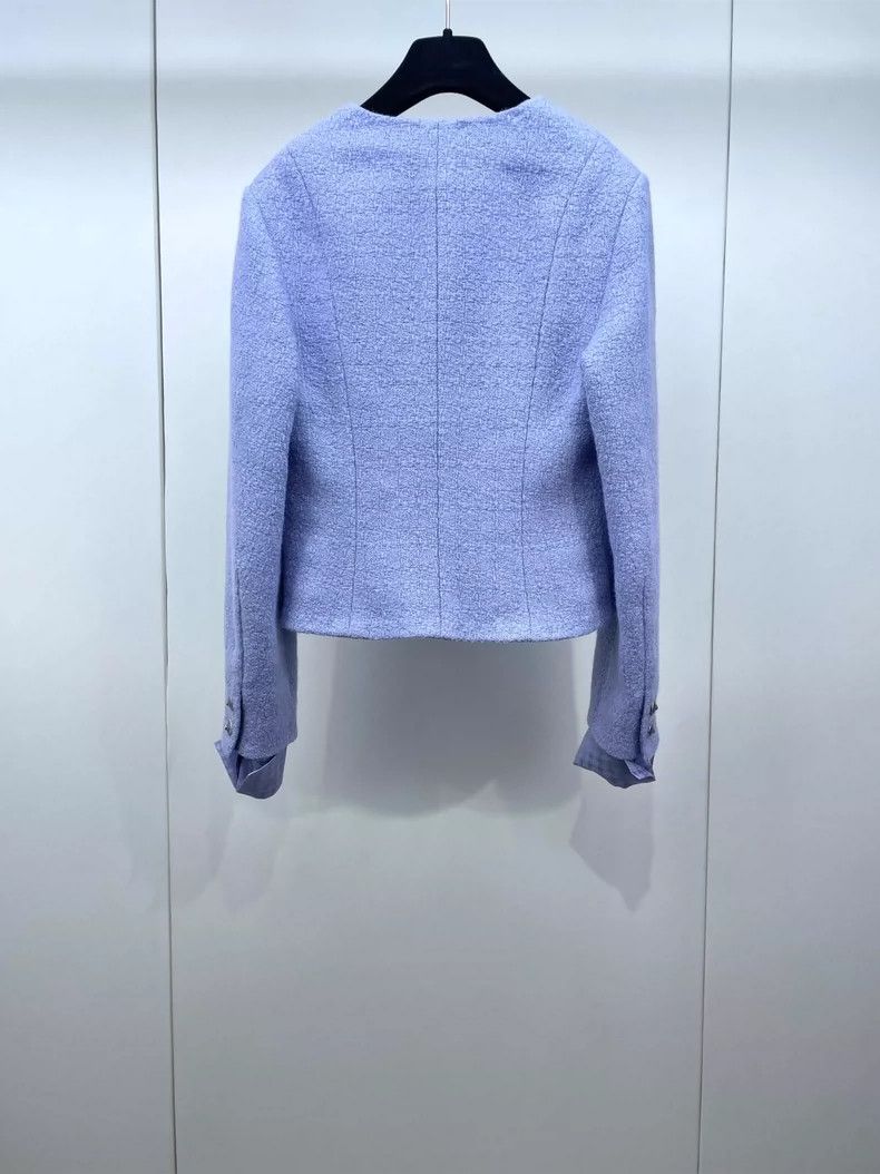 Chanel Chanel 24A purple double pocket V-neck tweed jacket 2504-Ne Size XS / US 0-2 / IT 36-38 - 2 Thumbnail