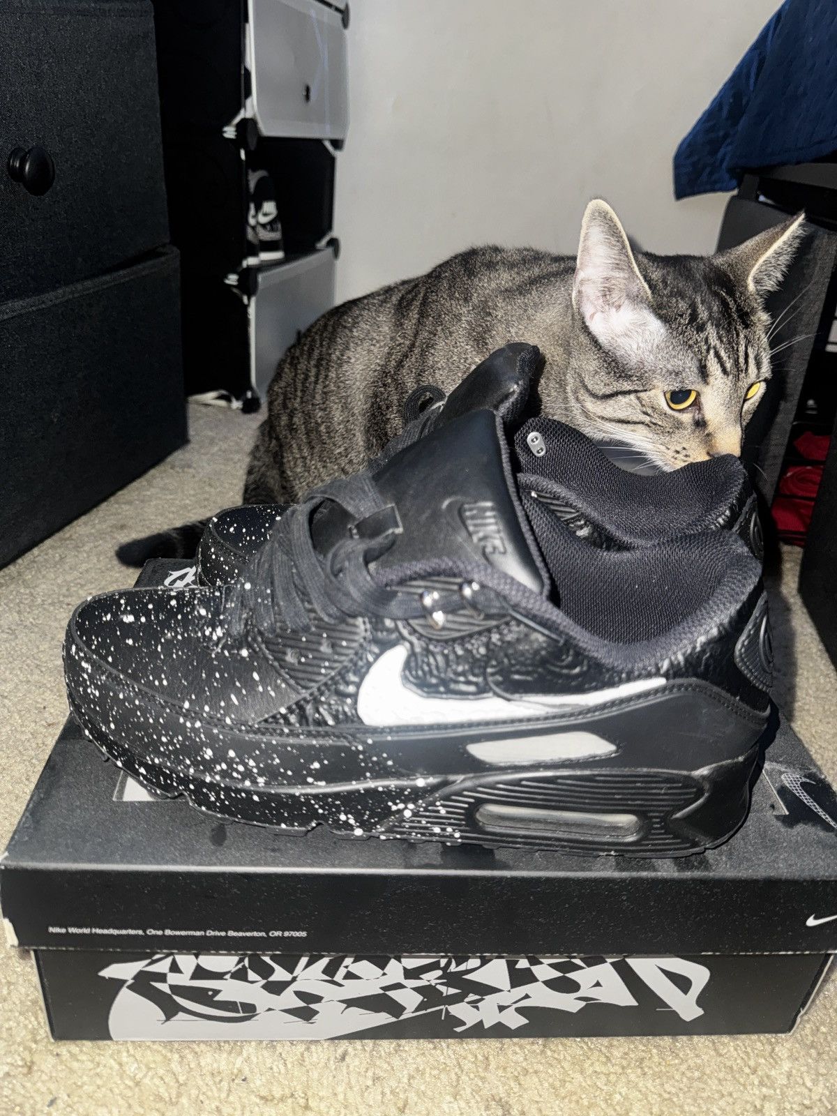 Nike Slawn x Nike Air Max 90 ‘ Black ‘ Size US 9.5 / EU 42-43 - 8 Thumbnail