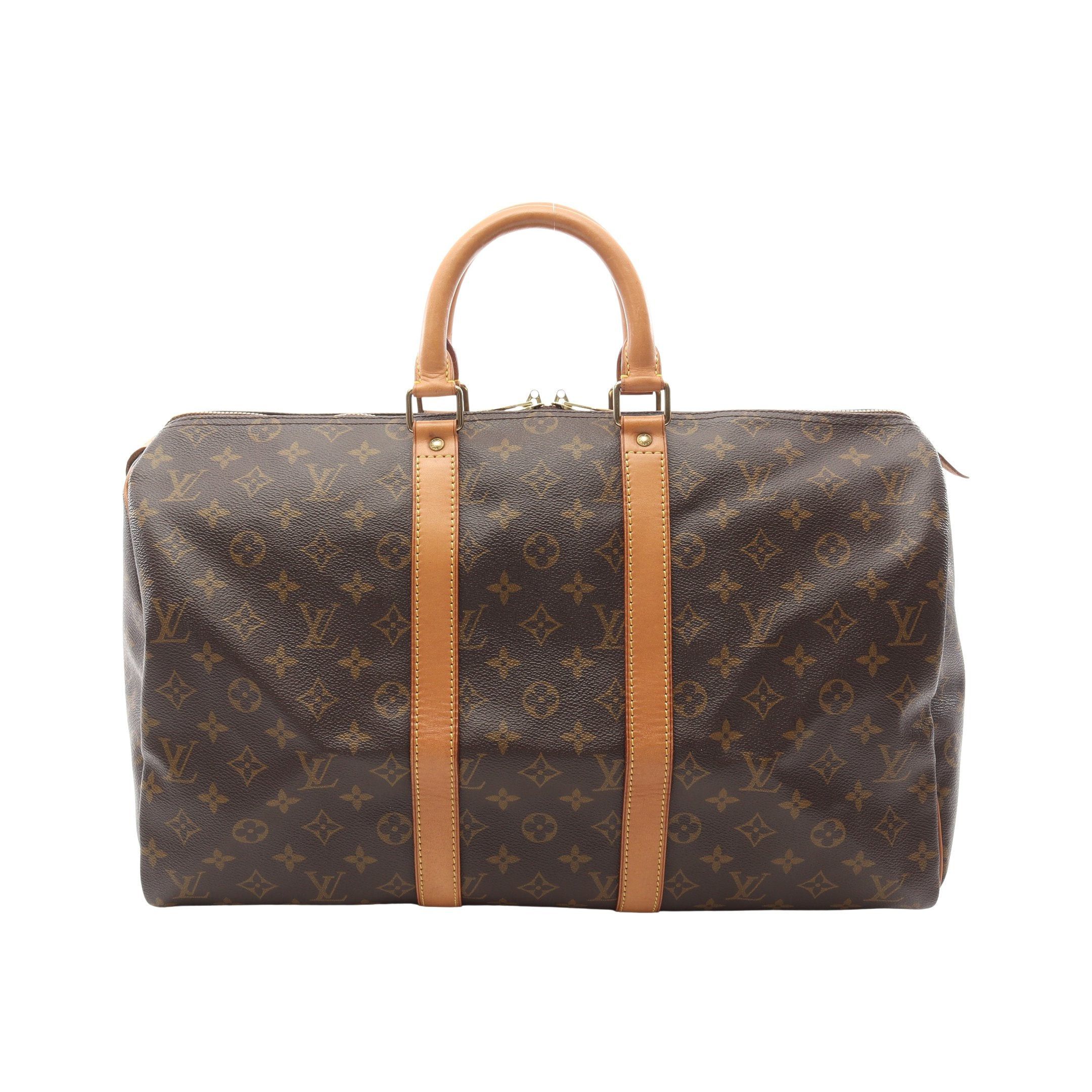 Louis Vuitton Louis Vuitton Keepall 45 Monogram Boston Bag Leather Brown Size ONE SIZE - 1 Thumbnail