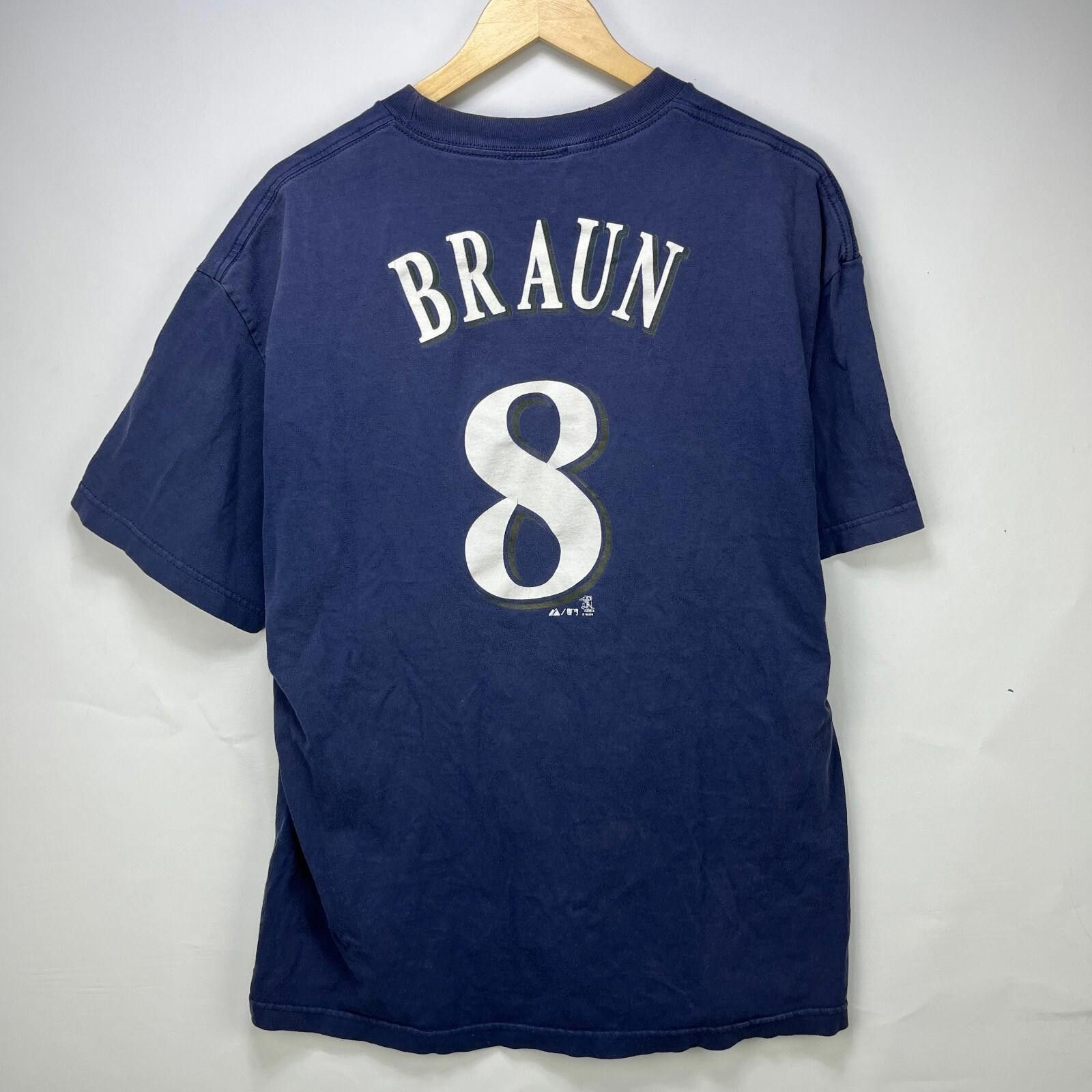 Majestic Vintage Majestic Milwaukee Brewers Braun Faded T Shirt XL Size ONE SIZE - 5 Thumbnail
