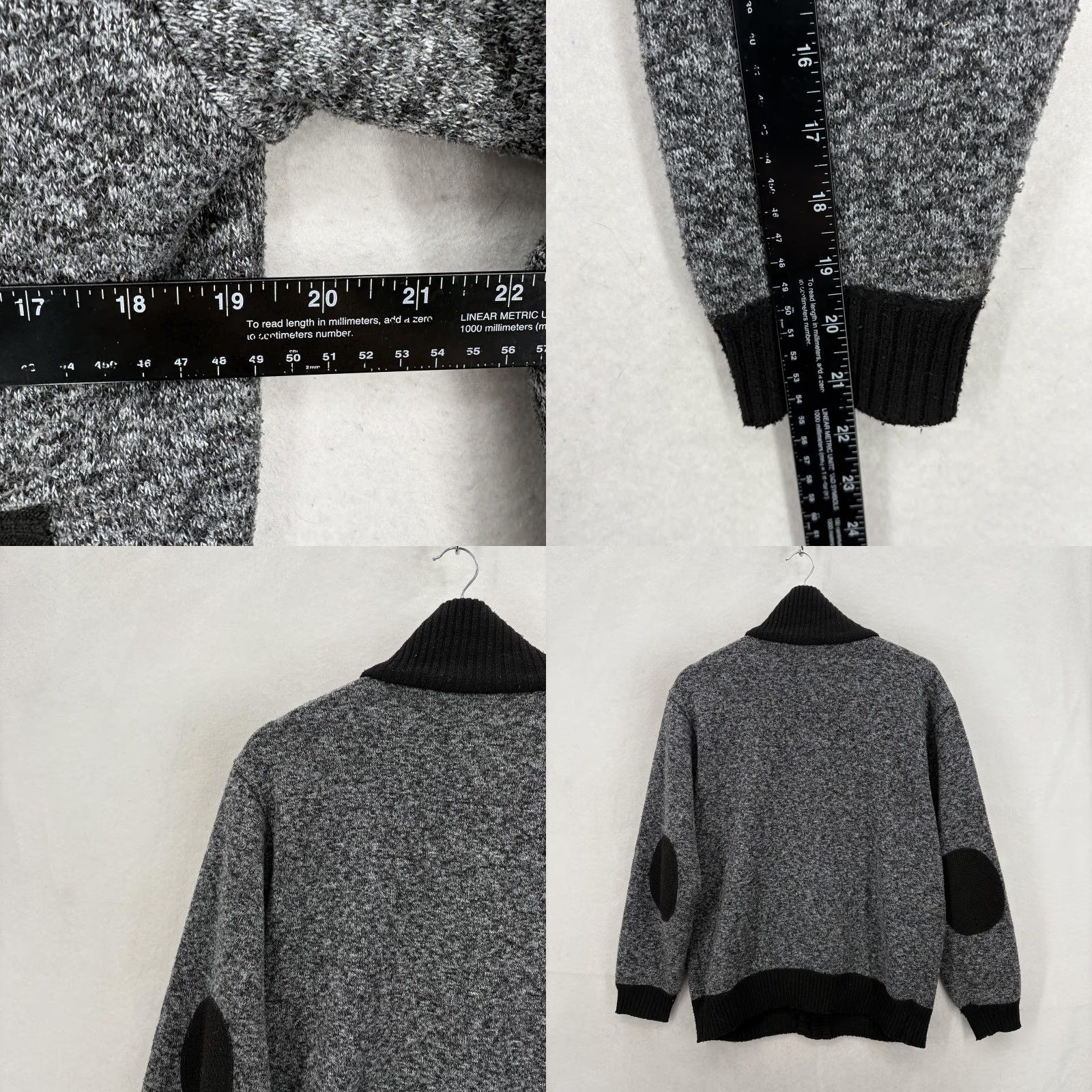 Vintage YeoKou Sweater Mens S Gray Full Zip Cashmere Wool Blend Fleece Lined Knit Cozy Size US S / EU 44-46 / 1 - 8 Thumbnail