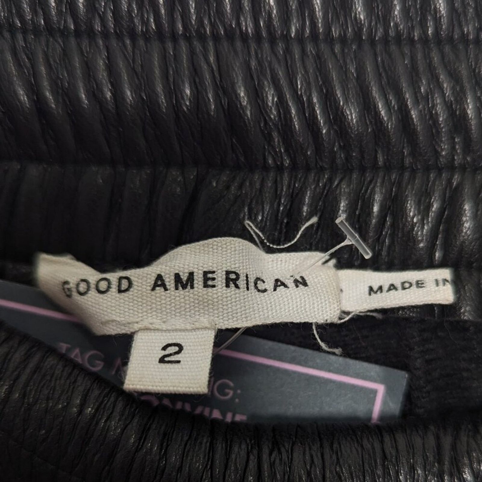 Good American Good American Black Wide Leg Faux Leather Pants Pockets M Size 30" / US 8 / IT 44 - 6 Thumbnail