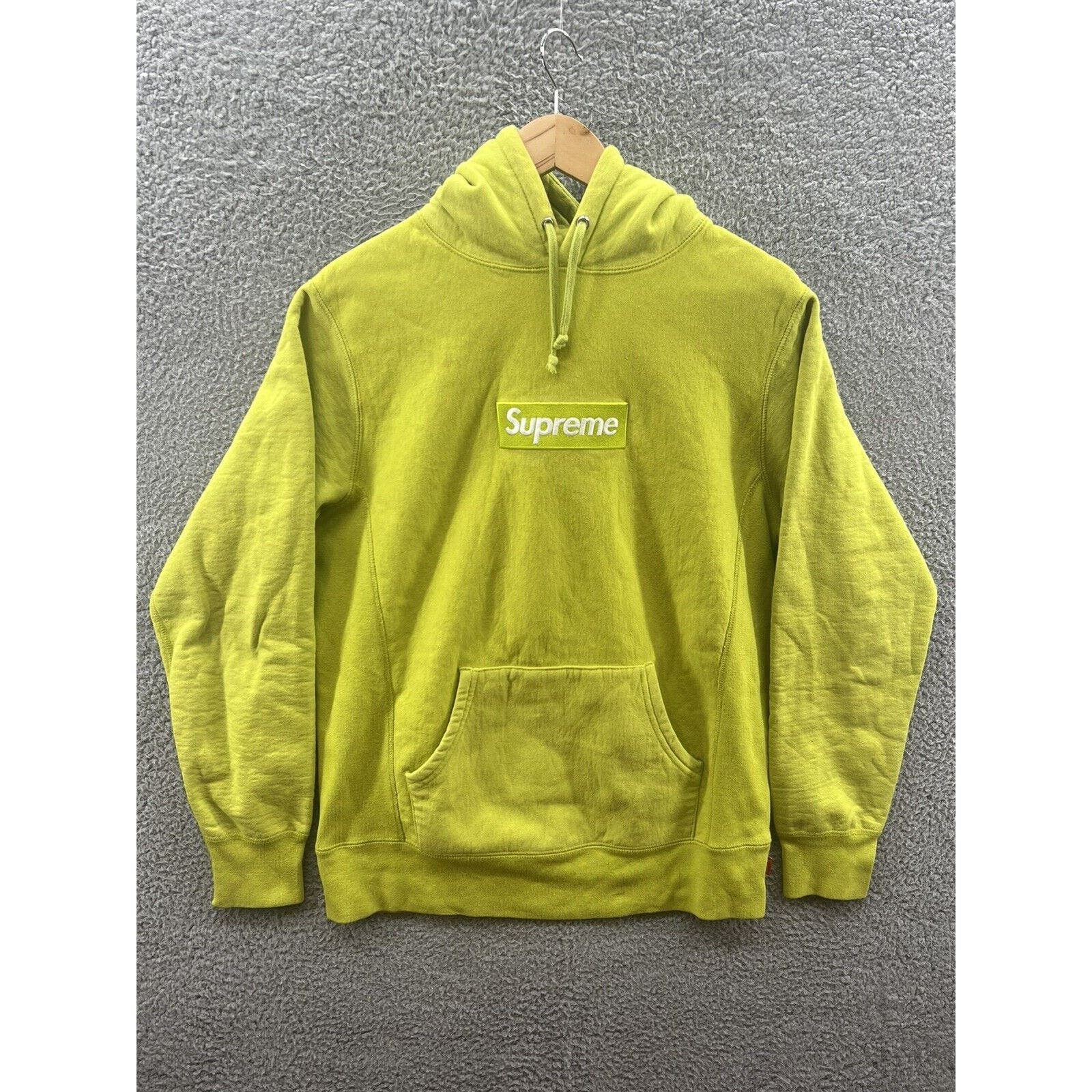 image of Supreme 2012 Acid Green Box Logo Pullover Hoodie Size Medium, Men's