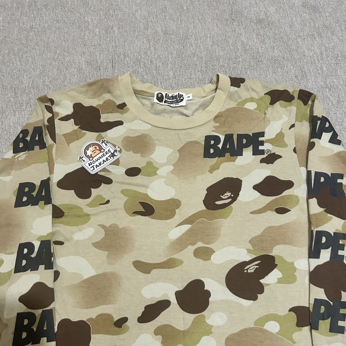 Bape Beige Camo Longsleeve Size US S / EU 44-46 / 1 - 2 Thumbnail